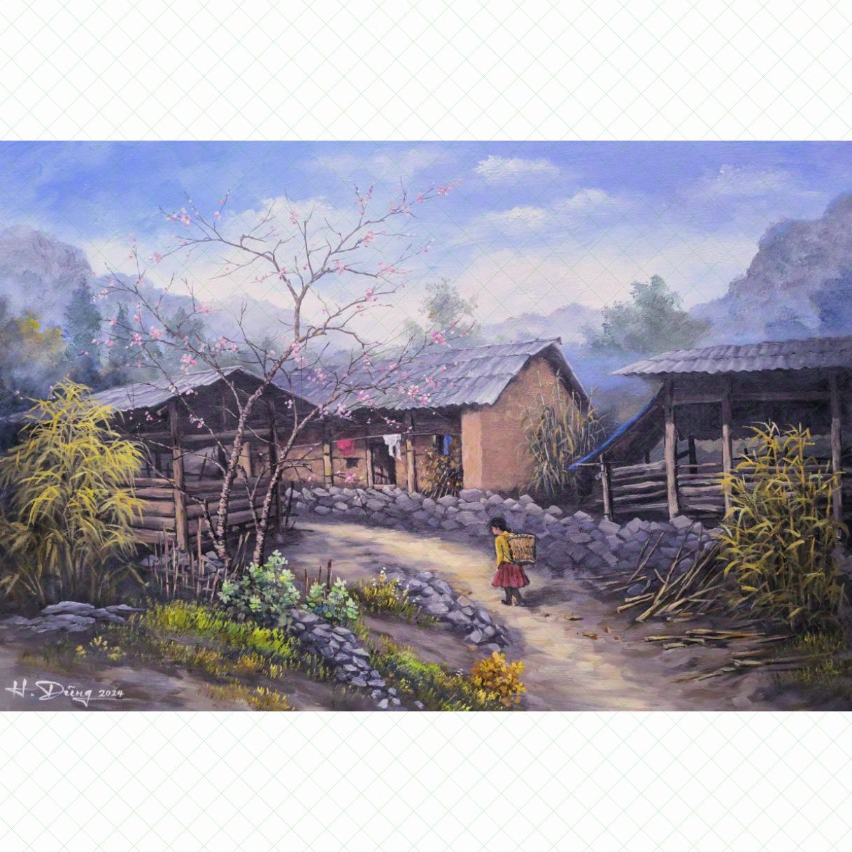 Tranh Phong Cảnh Vùng Cao Trở Về Acrylic Sang Trọng 