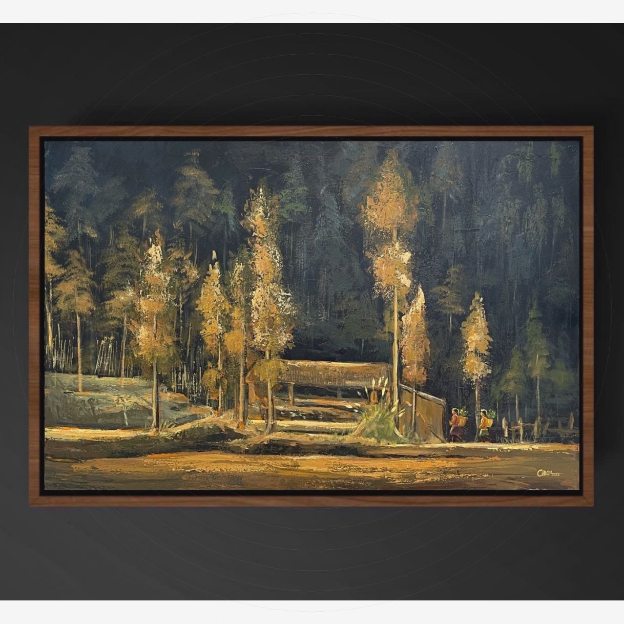 Tranh Phong Cảnh Vùng Cao Chiều Thu Tây Bắc Acrylic 60x90cm Độc Bản 