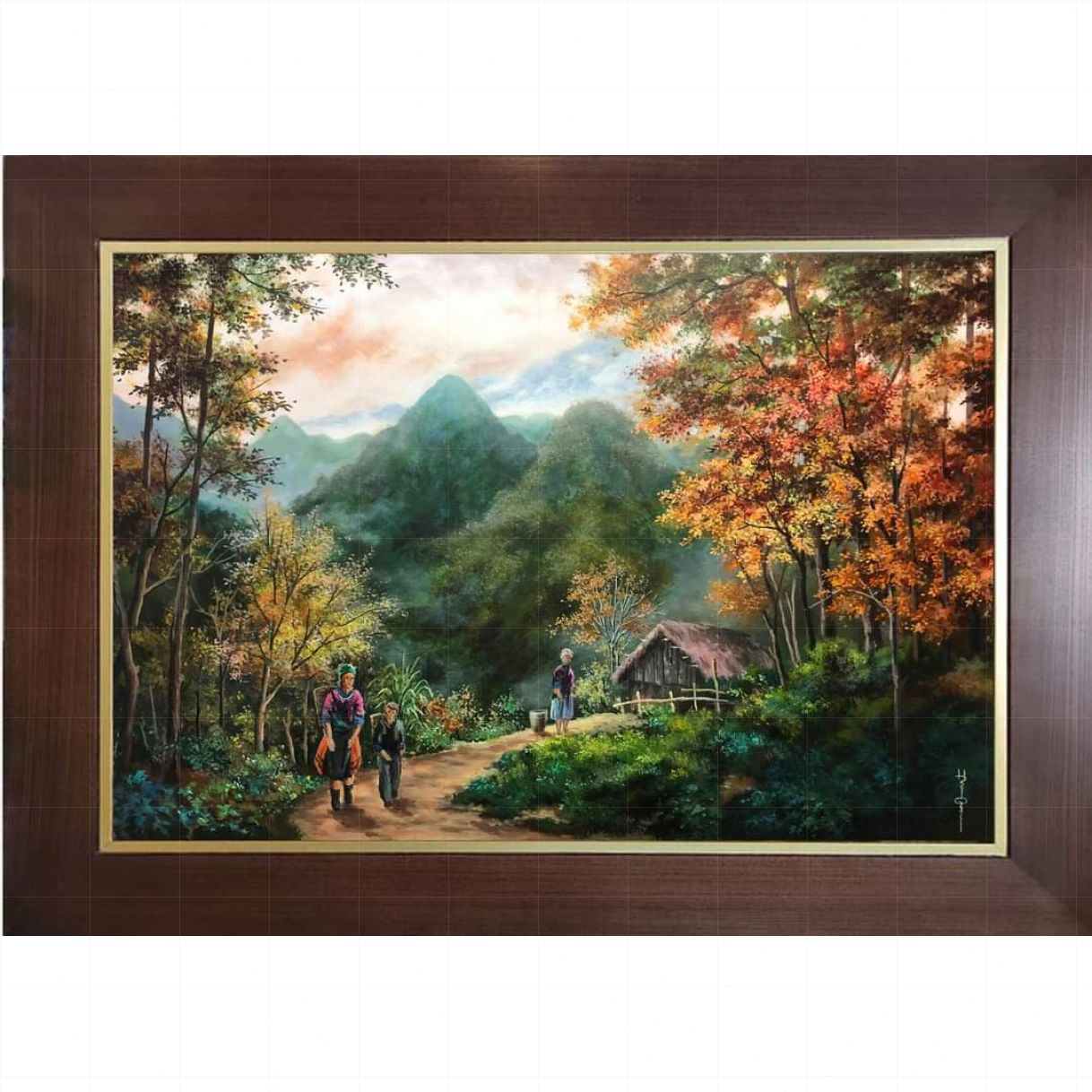 Tranh Phong Cảnh Vùng Cao Lá Đỏ Acrylic 60x90cm Độc Bản 2025 