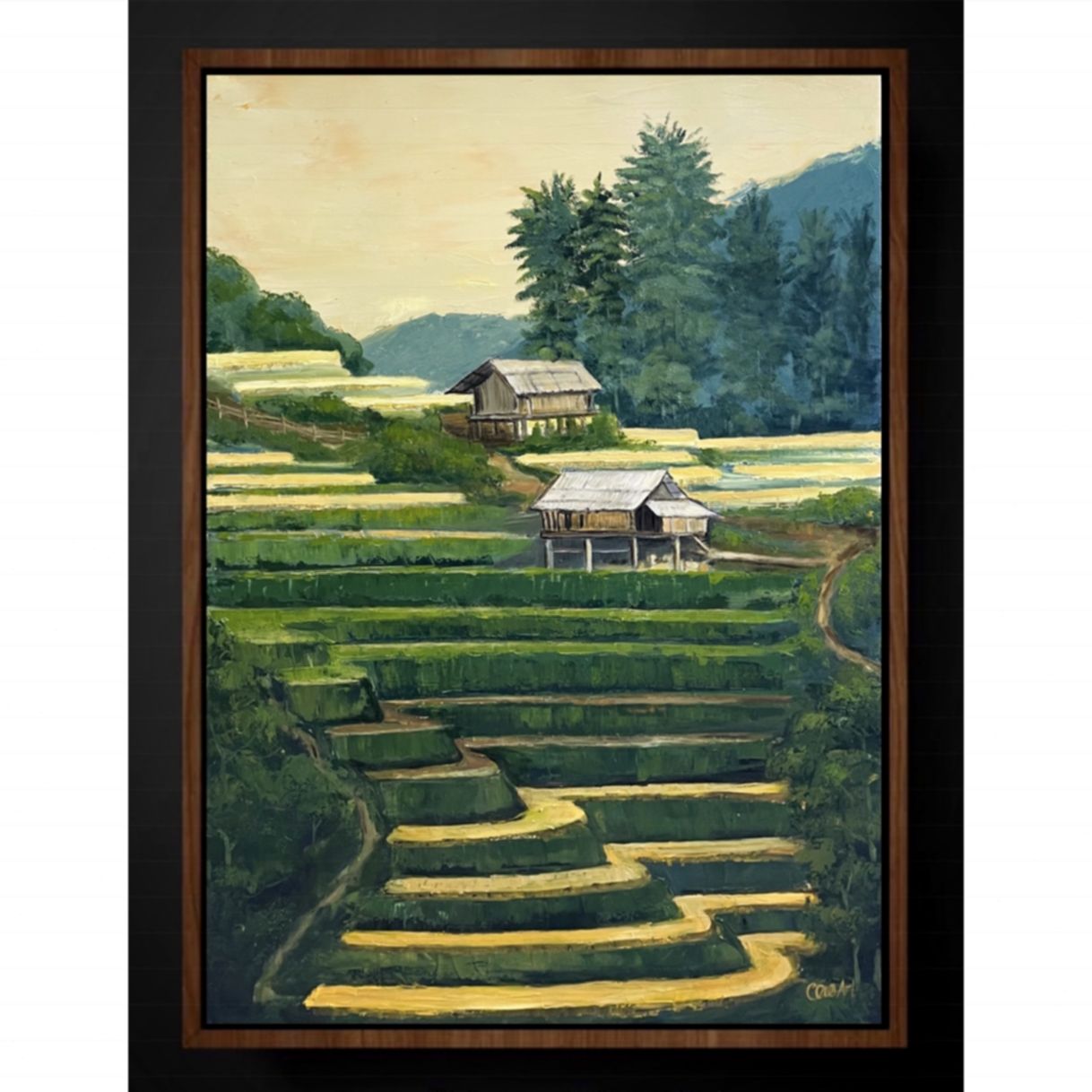 Tranh Phong Cảnh Vùng Cao Acrylic 50x70cm Độc Bản 2023 