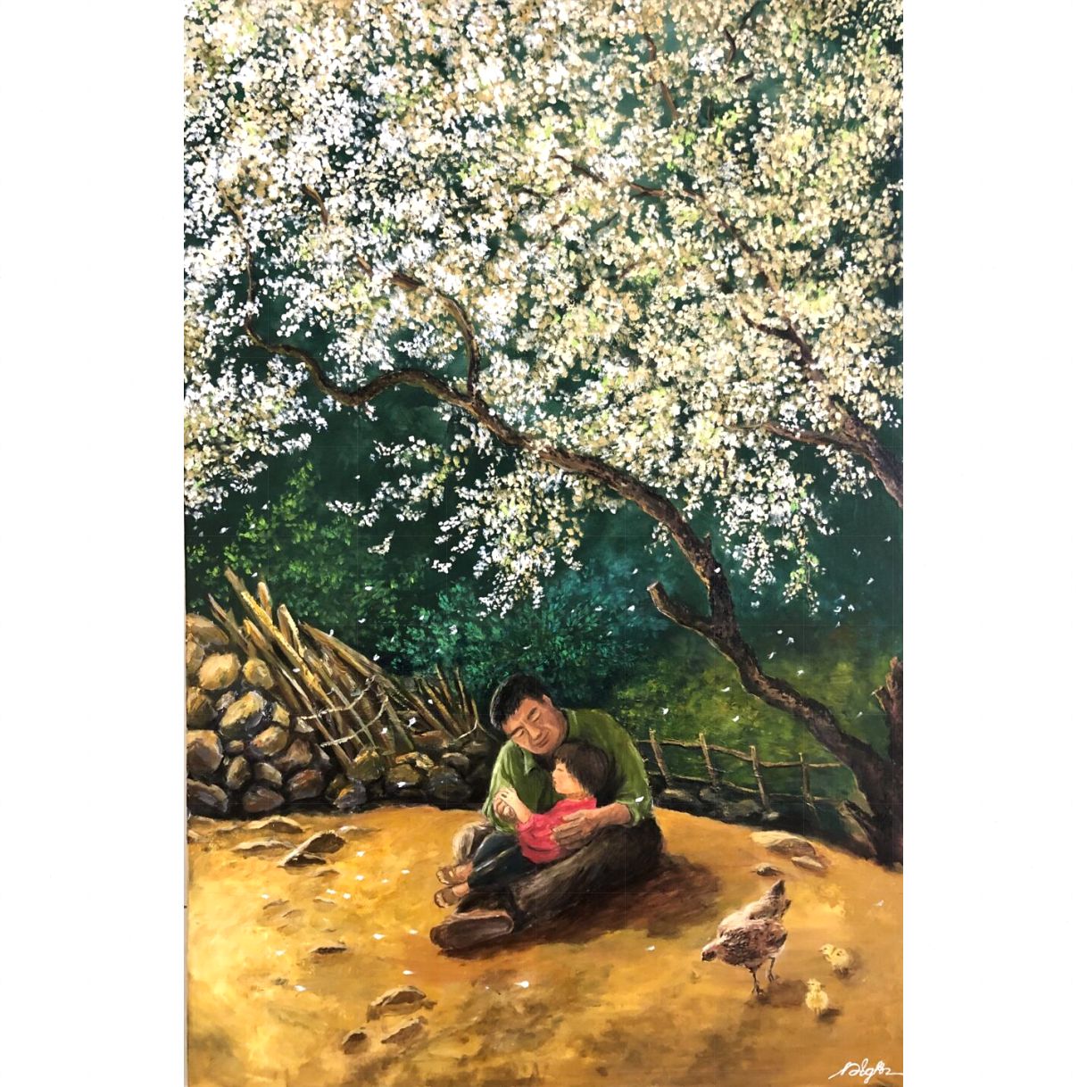 Tranh Acrylic Phong Cảnh Những Cánh Hoa Bay Đẹp 