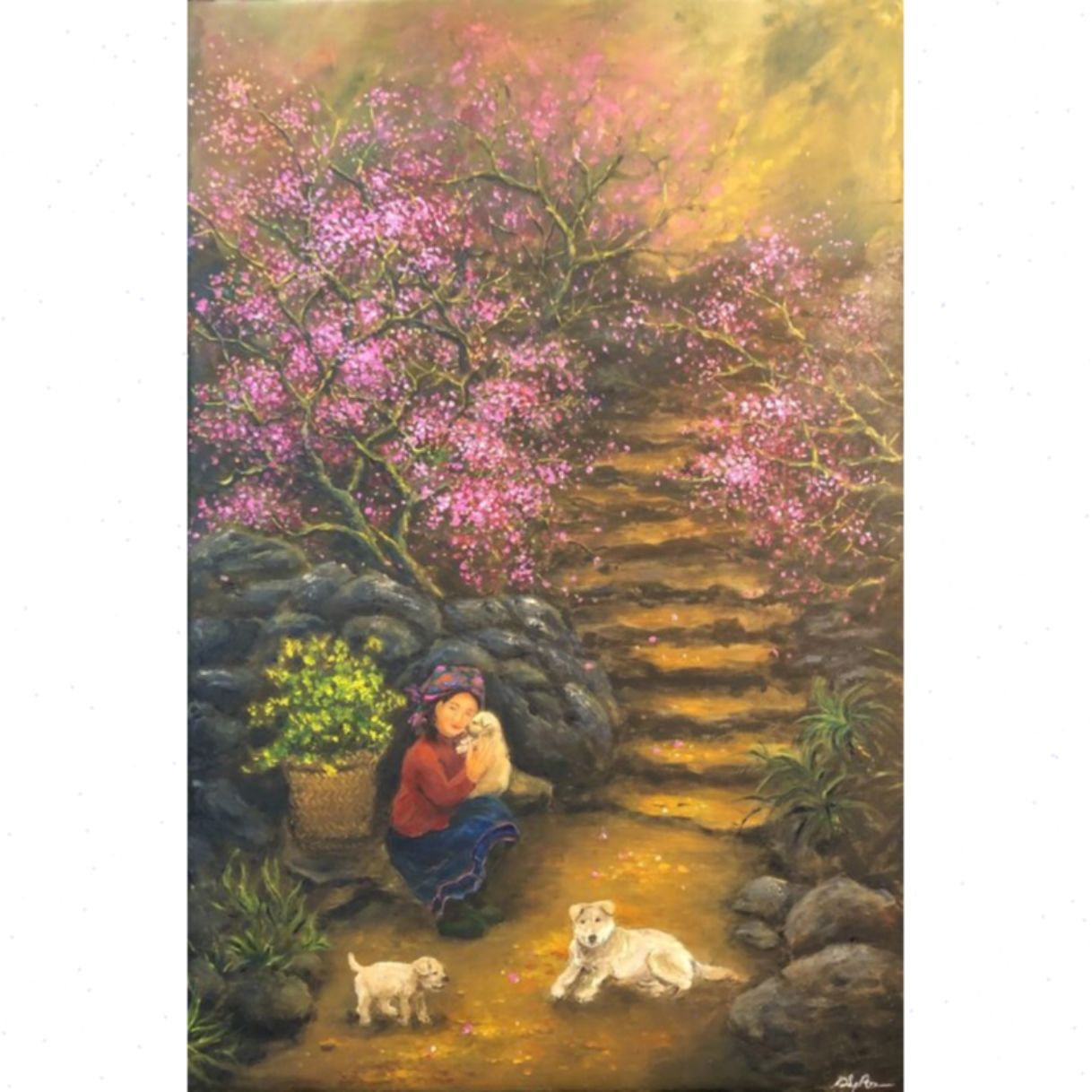 Tranh Phong Cảnh Vùng Cao Miền Nhớ Acrylic 60x90 Nghệ Thuật Độc Bản 
