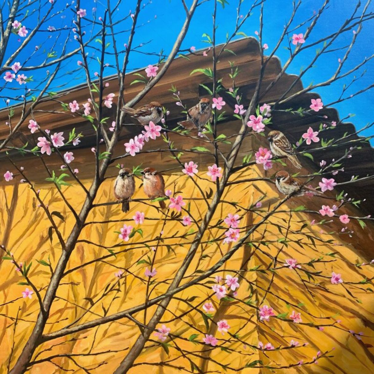 Tranh Sơn Dầu Sáng Tháng Ba Hà Lan 120x120cm Chất Lượng Cao 