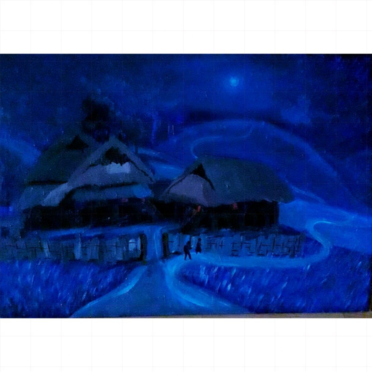 Tranh Phong Cảnh Vùng Cao Trăng Của Bản Acrylic Toan 60x80cm 