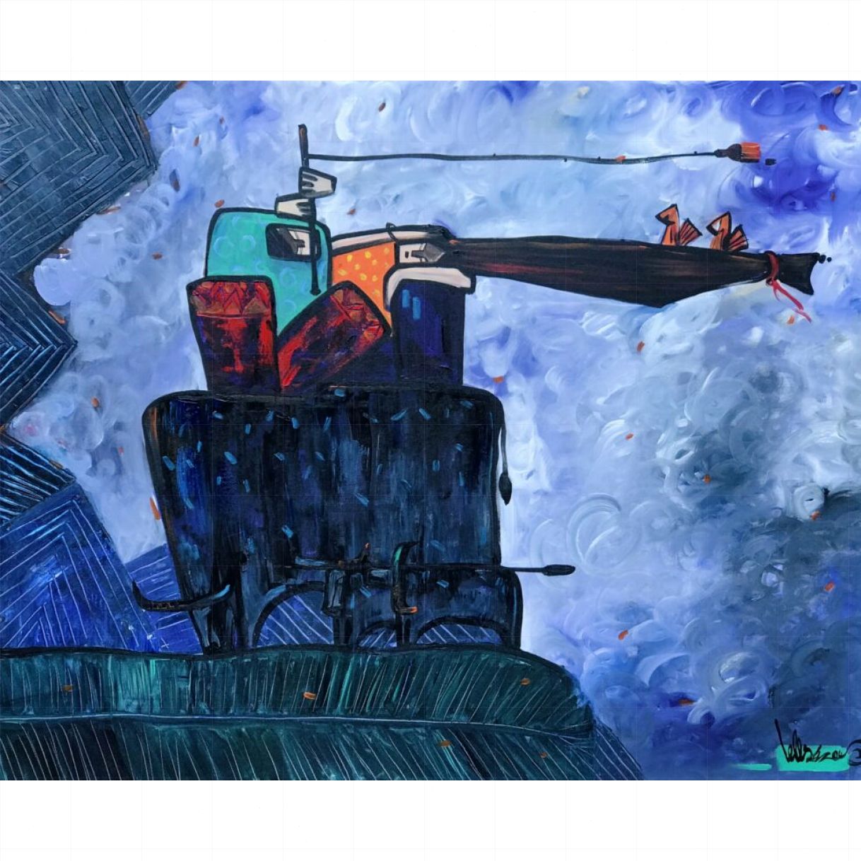 Tranh Phong Cảnh Vùng Cao Tiếng Sáo Săn Mây Acrylic Độc Bản 80x100cm 