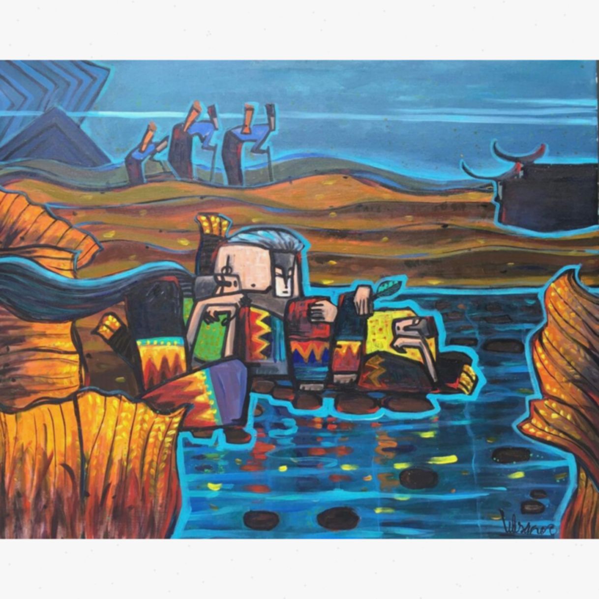 Tranh Phong Cảnh Vùng Cao Chuyển Mùa Acrylic 80x100cm Độc Bản 