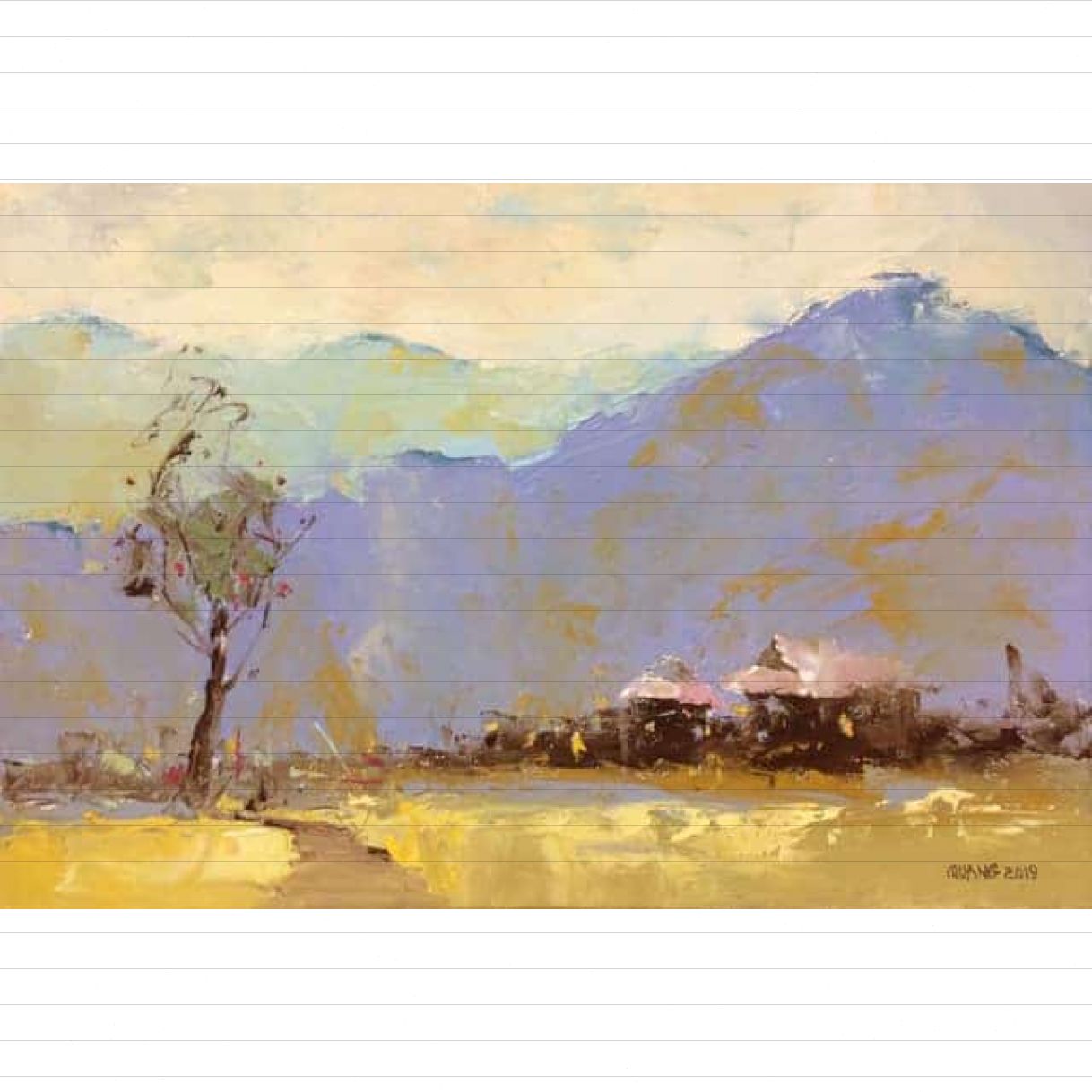 Tranh Bản Lác Ngày Đầu Xuân Sơn Dầu 60x90cm Độc Bản Hoàn Thiện 2019 