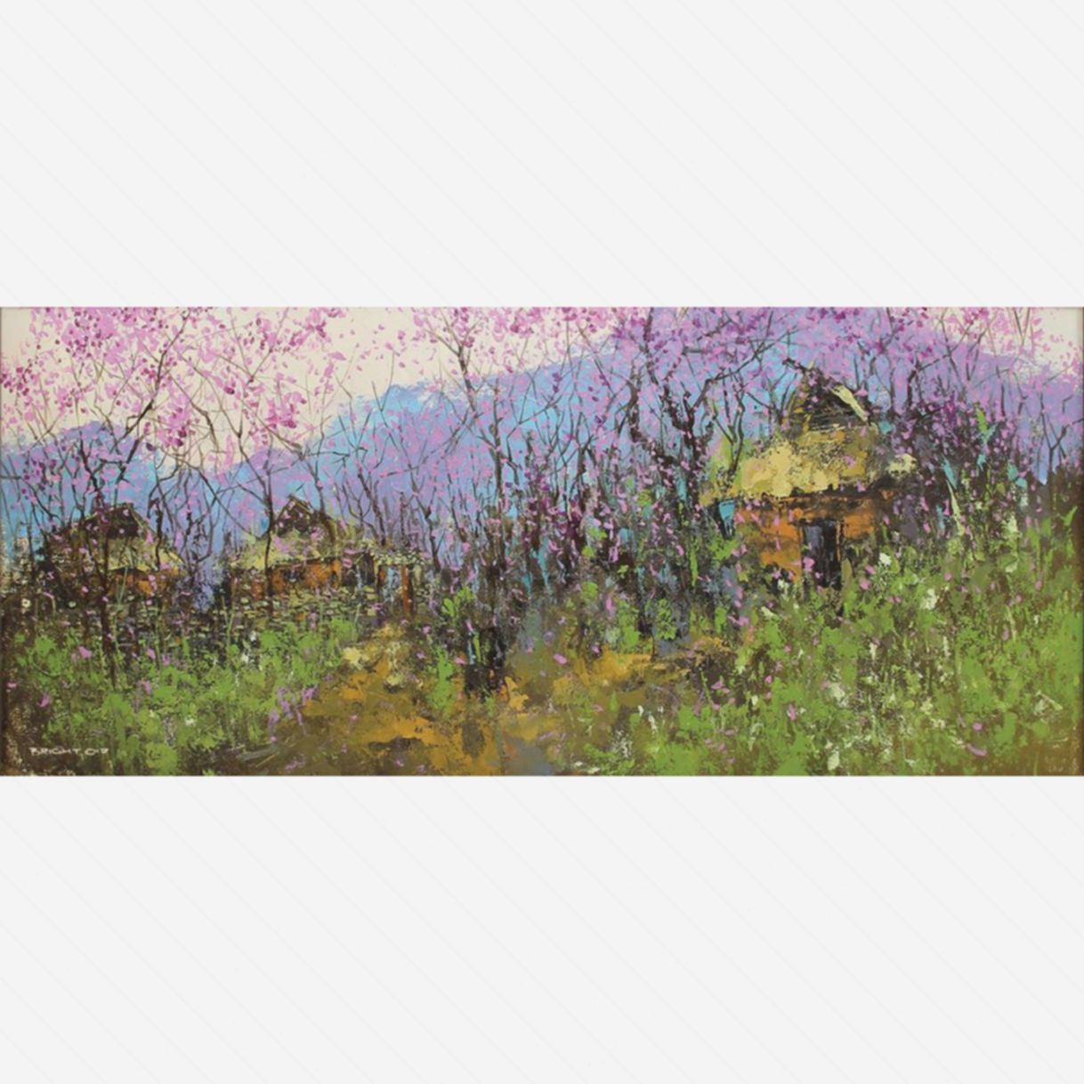 Tranh Sơn Dầu Xuân Vùng Cao 68x162cm Năm 2017 Tinh Tế 