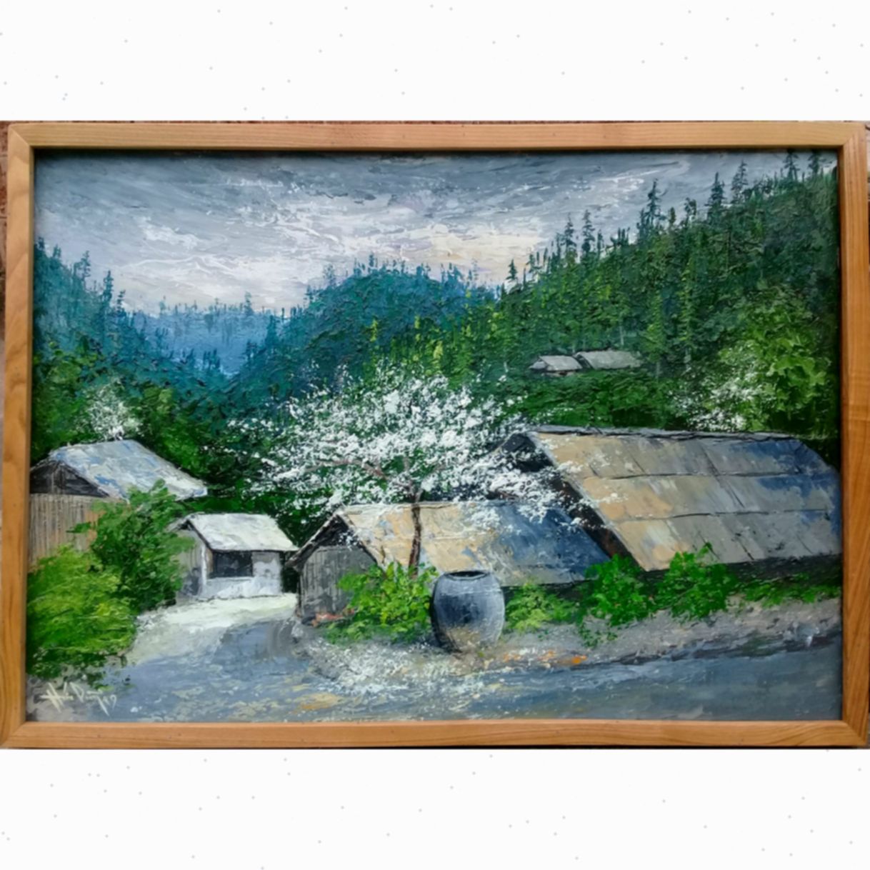 Tranh Cao Nguyên Trắng Acrylic Canvas 50x70cm Tác Phẩm Hứa Dũng 