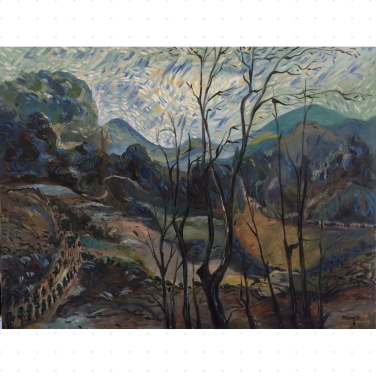 Tranh Một Ngày Trên Biên Giới Oil On Canvas 61x81cm Độc Bản 