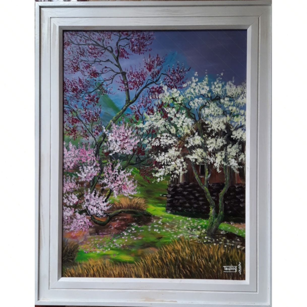 Tranh Phong Cảnh Vùng Cao Nắng Xuân Acrylic 60x80cm Chất Lượng Cao 