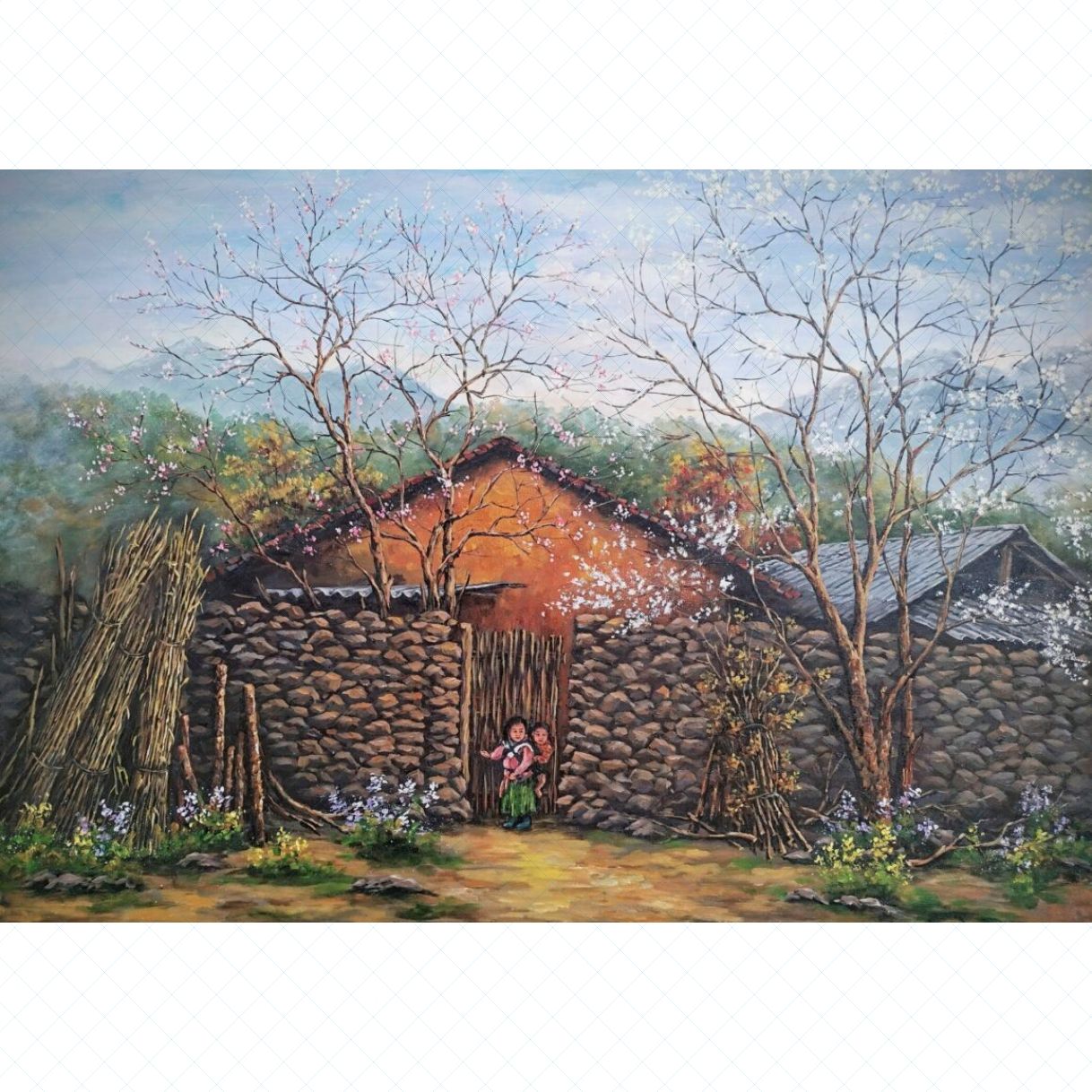 Tranh Phong Cảnh Đợi Acrylic Toan Hàn 70x100cm Độc Bản 2021 