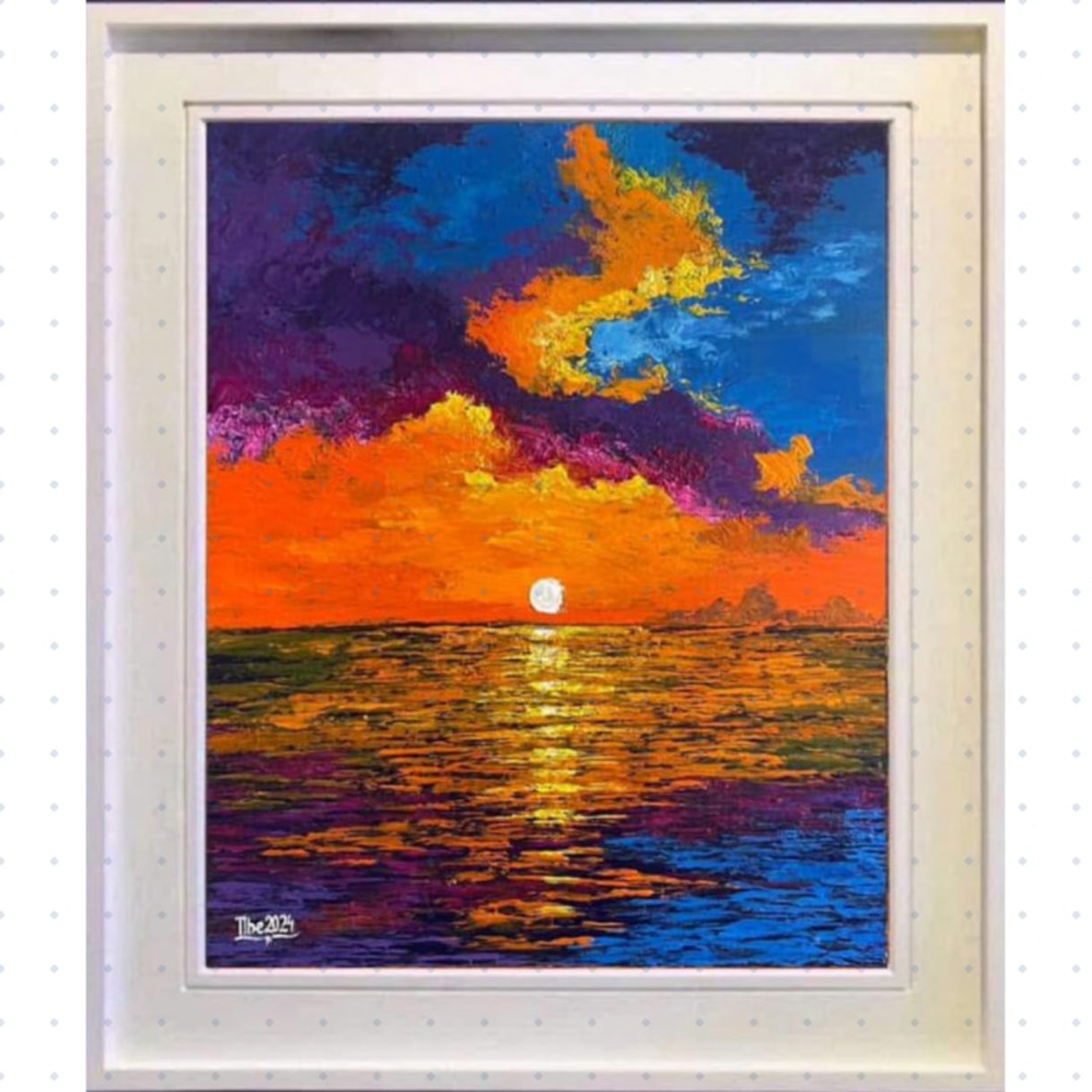 Tranh Acrylic Phong Cảnh Biển Đón Bình Minh 60x70cm 