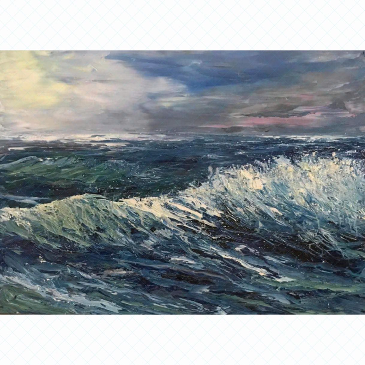 Tranh Phong Cảnh Biển Sóng Vũ Điệu Acrylic Canvas 