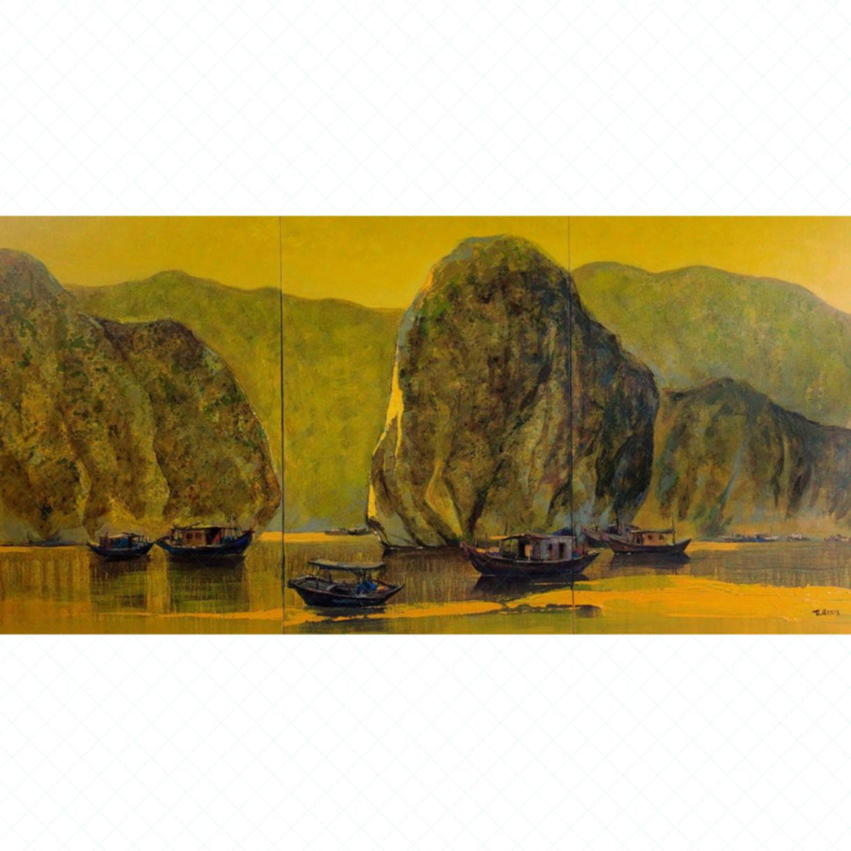 Tranh Phong Cảnh Miền Non Nước Acrylic Khổ Lớn 