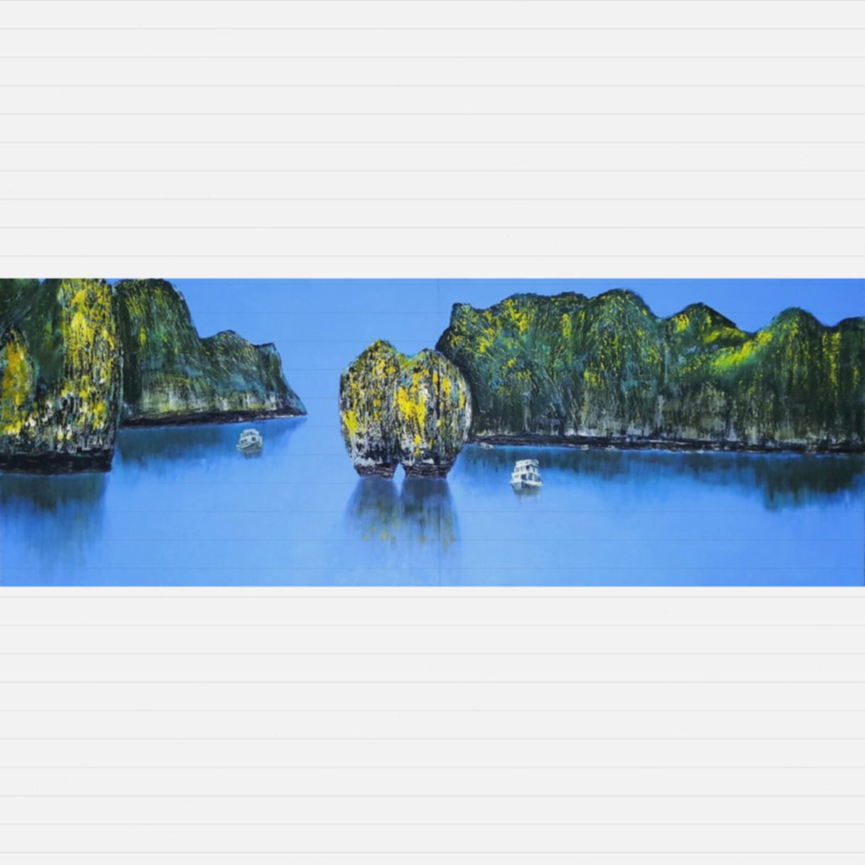 Tranh Phong Cảnh Biển Lặng Acrylic 60x160cm 