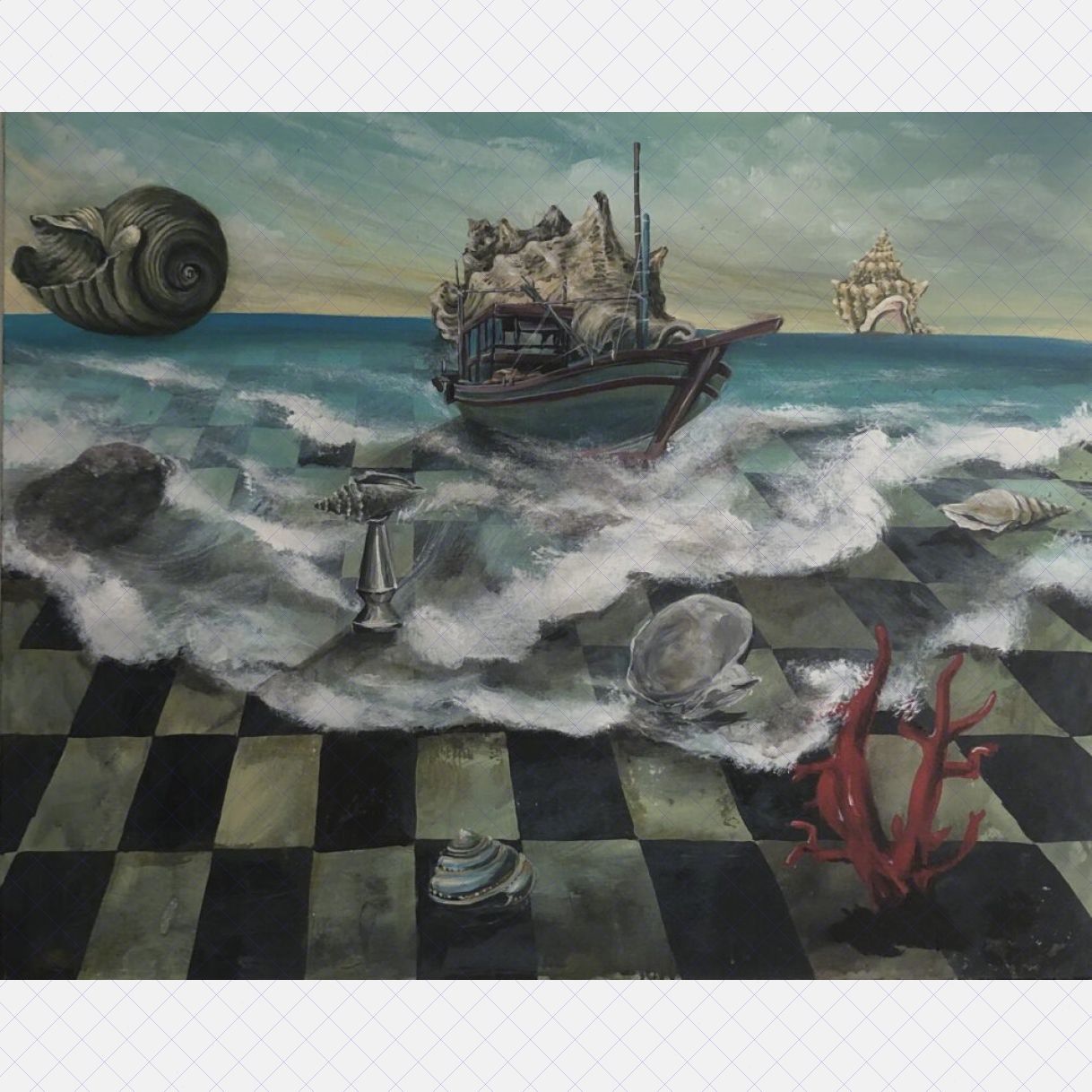 Tranh Phong Cảnh Biển Giấc Mơ Biển Acrylic Độc Bản Kích Thước 80x100cm 
