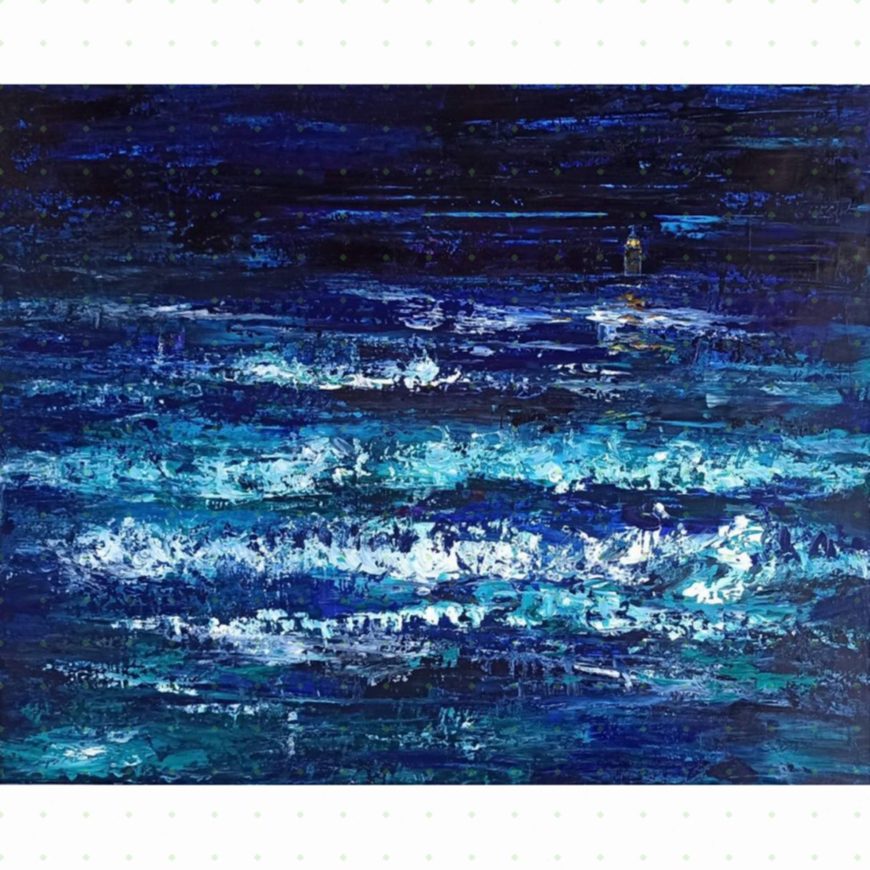 Tranh Phong Cảnh Biển Đêm Acrylic 80x110cm Độc Bản Sáng Tác 