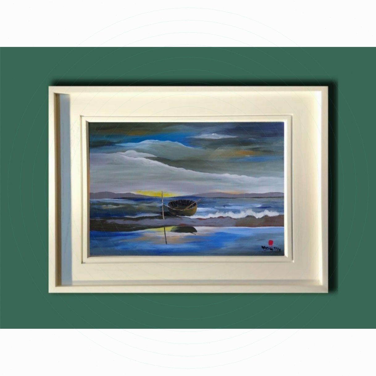 Tranh Phong Cảnh Biển Chiều Về Acrylic Kích Thước 80x100cm Tác Phẩm 