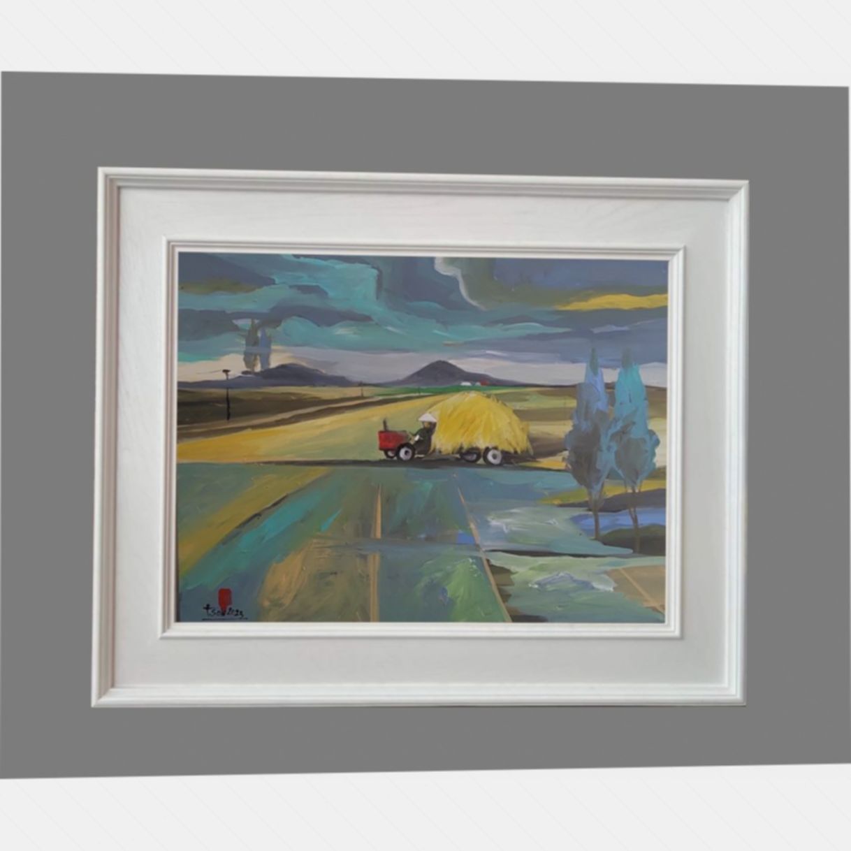 Tranh Phong Cảnh Đồng Quê Lối Về Acrylic 60x80cm 