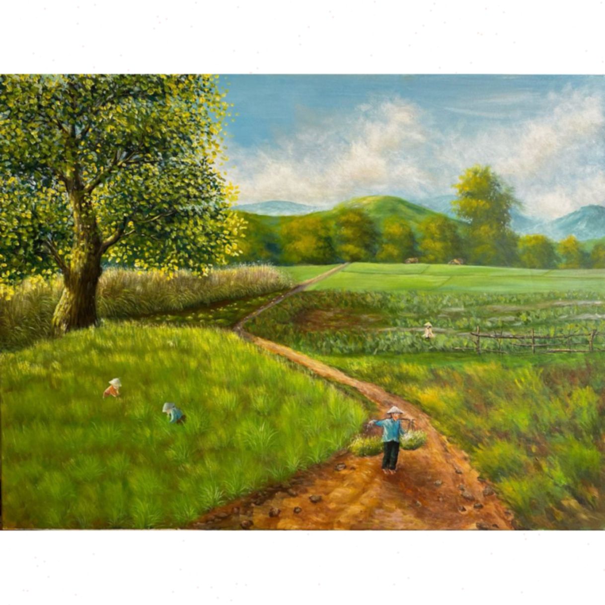Tranh Phong Cảnh Đồng Quê Acrylic 60x80cm Đầy Cảm Hứng 