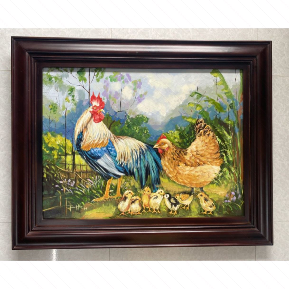 Tranh Phong Cảnh Đồng Quê Tổ Ấm Acrylic Sang Trọng 