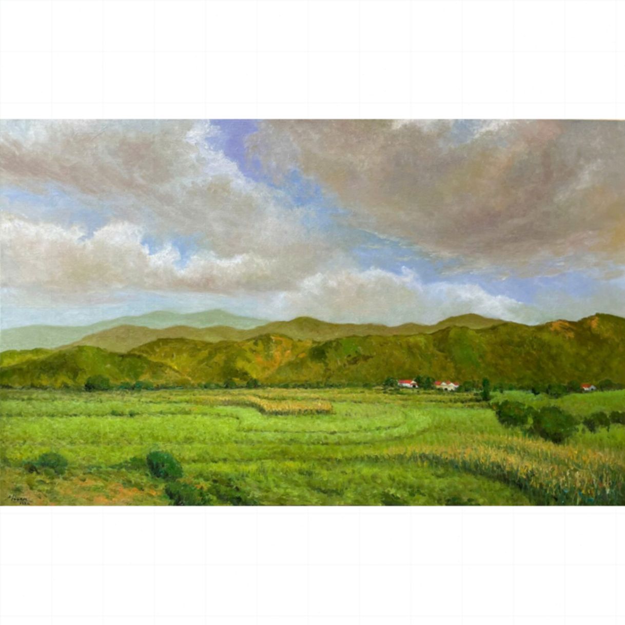 Tranh Sơn Dầu Phong Cảnh Miền Trung Du 100x160cm 