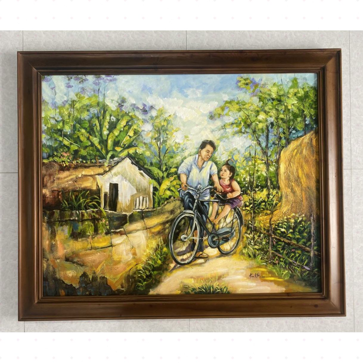 Tranh Phong Cảnh Đồng Quê Đường Về Acrylic 80x100cm Đẹp Độc Bản 