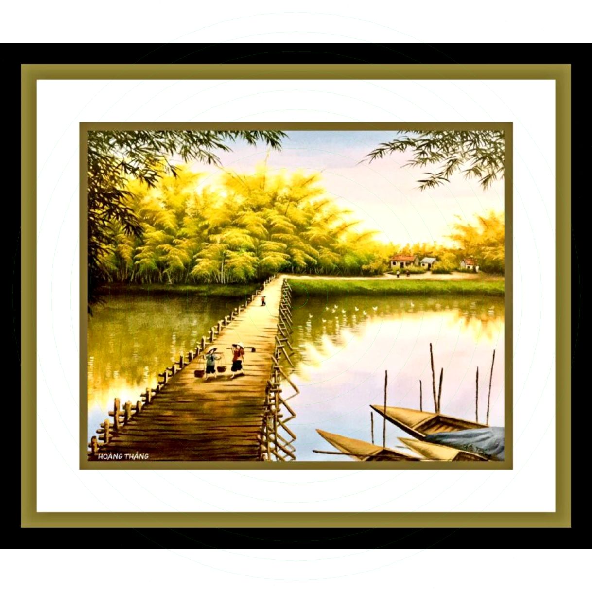 Tranh Phong Cảnh Đồng Quê Góc Quê 2 Acrylic Ấm Áp Độc Bản 