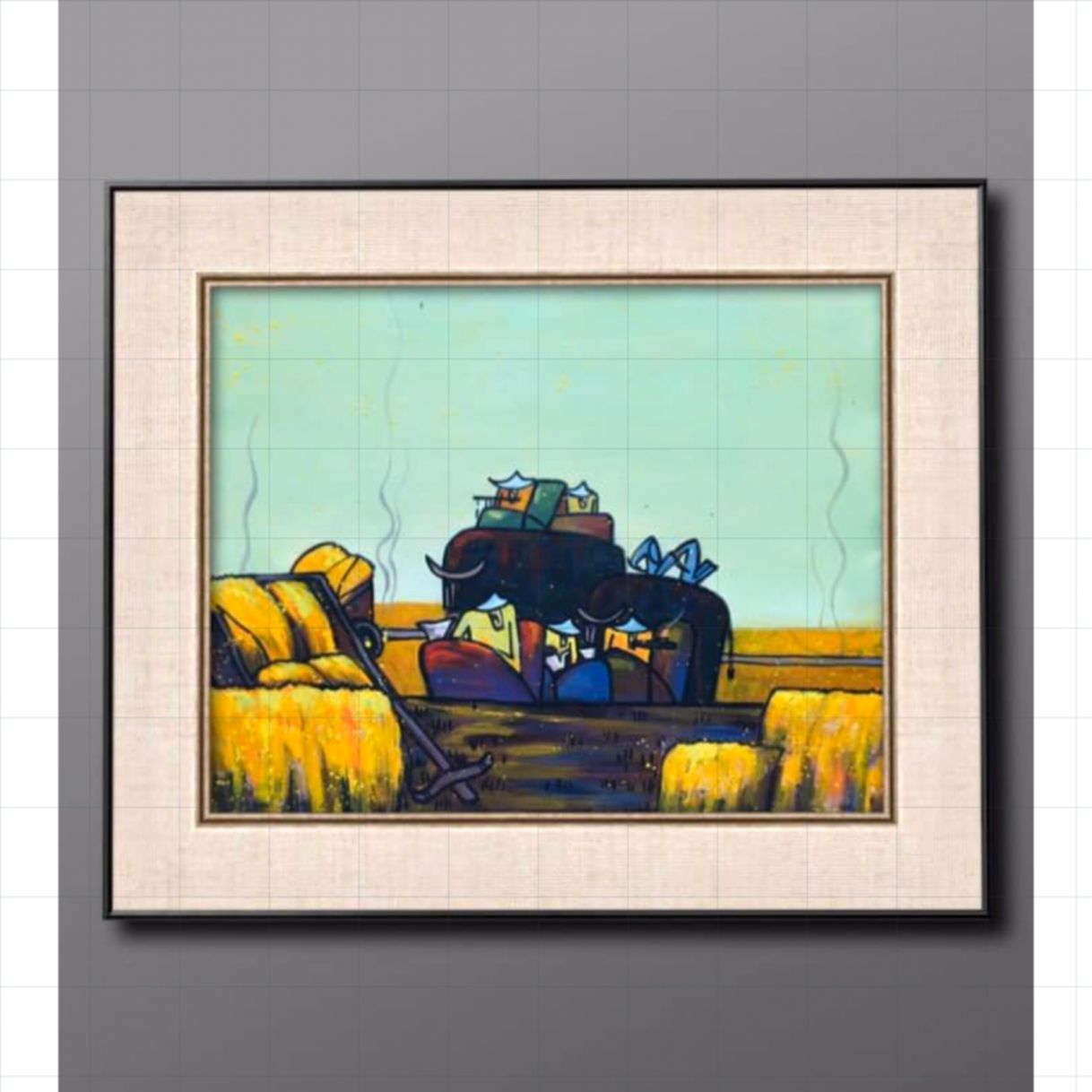 Tranh Phong Cảnh Chuyện Mùa Lúa Chín Acrylic 80x100cm Độc Bản 
