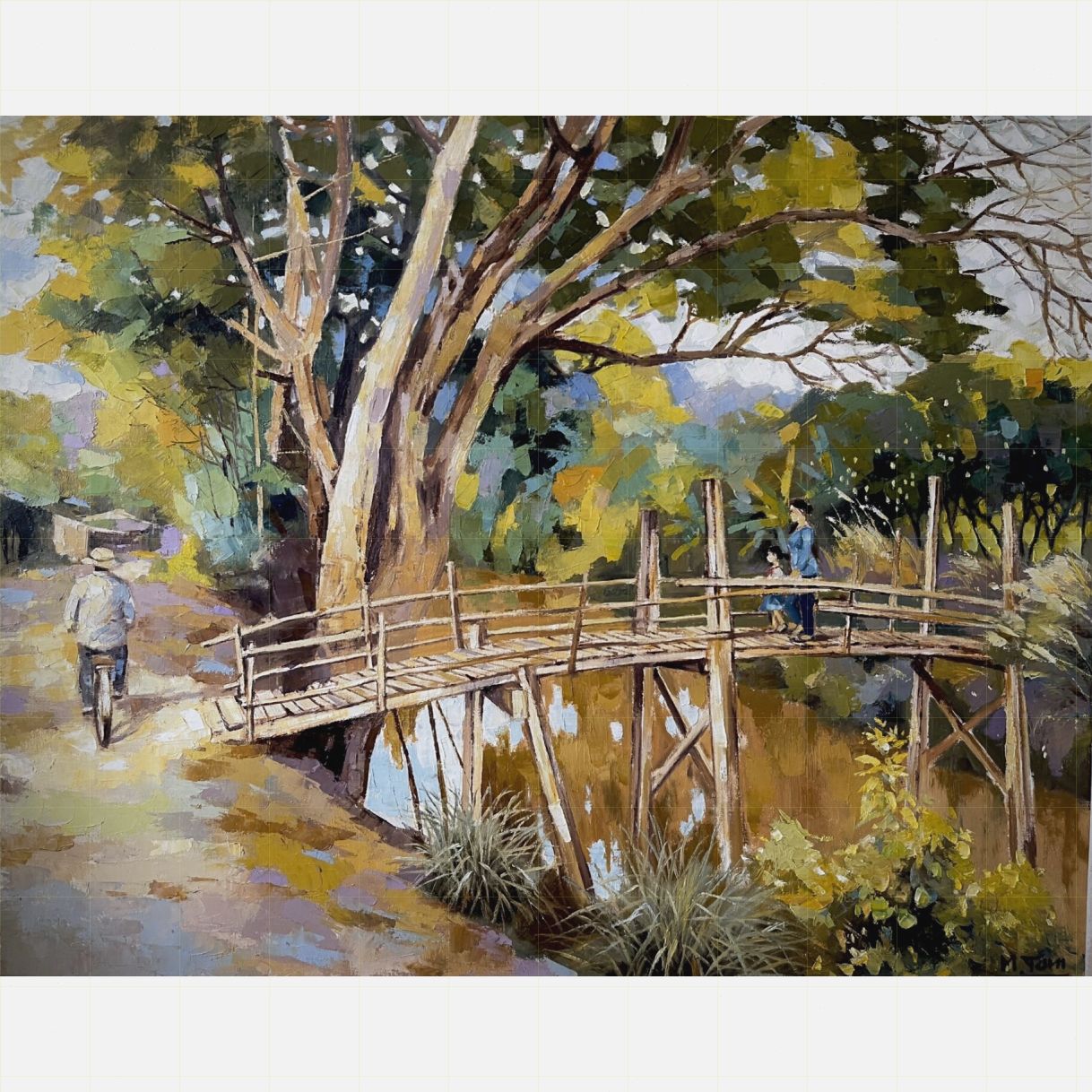 Tranh Phong Cảnh Cảnh Quê Sơn Dầu 80x100cm Độc Bản Họa Sĩ Nổi Tiếng 