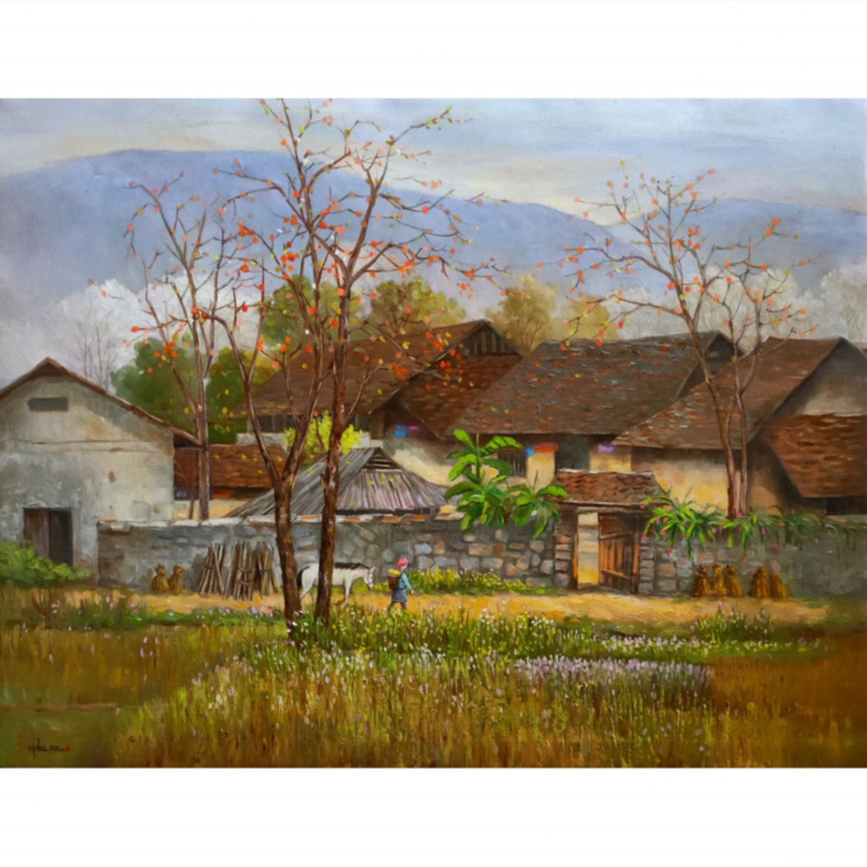 Tranh Sơn Dầu Mùa Trái Chín Vải Canvas Kích Thước 70x90 