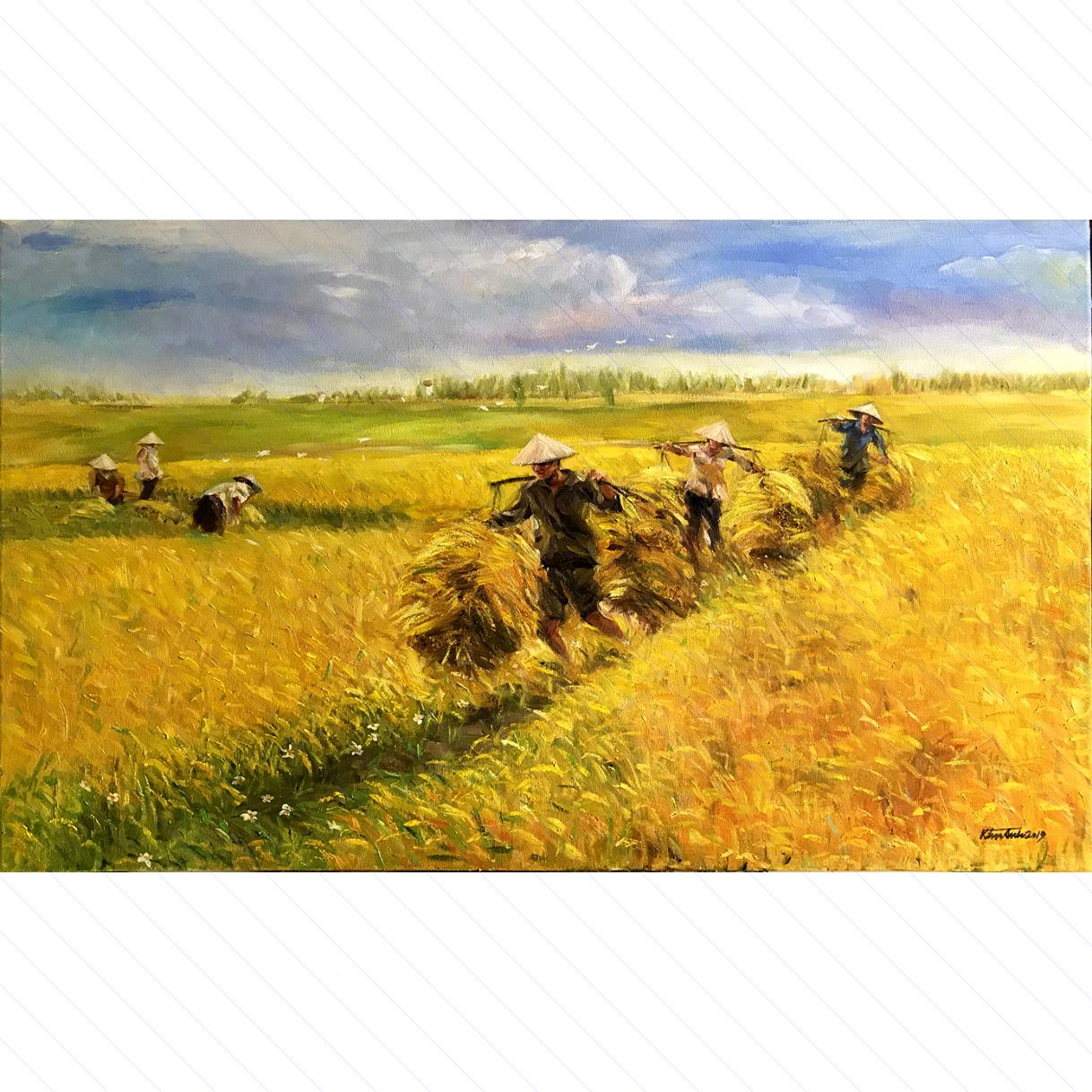 Tranh Mùa Gặt 4 Sơn Dầu Kích Thước Lớn Sáng Tác 2019 