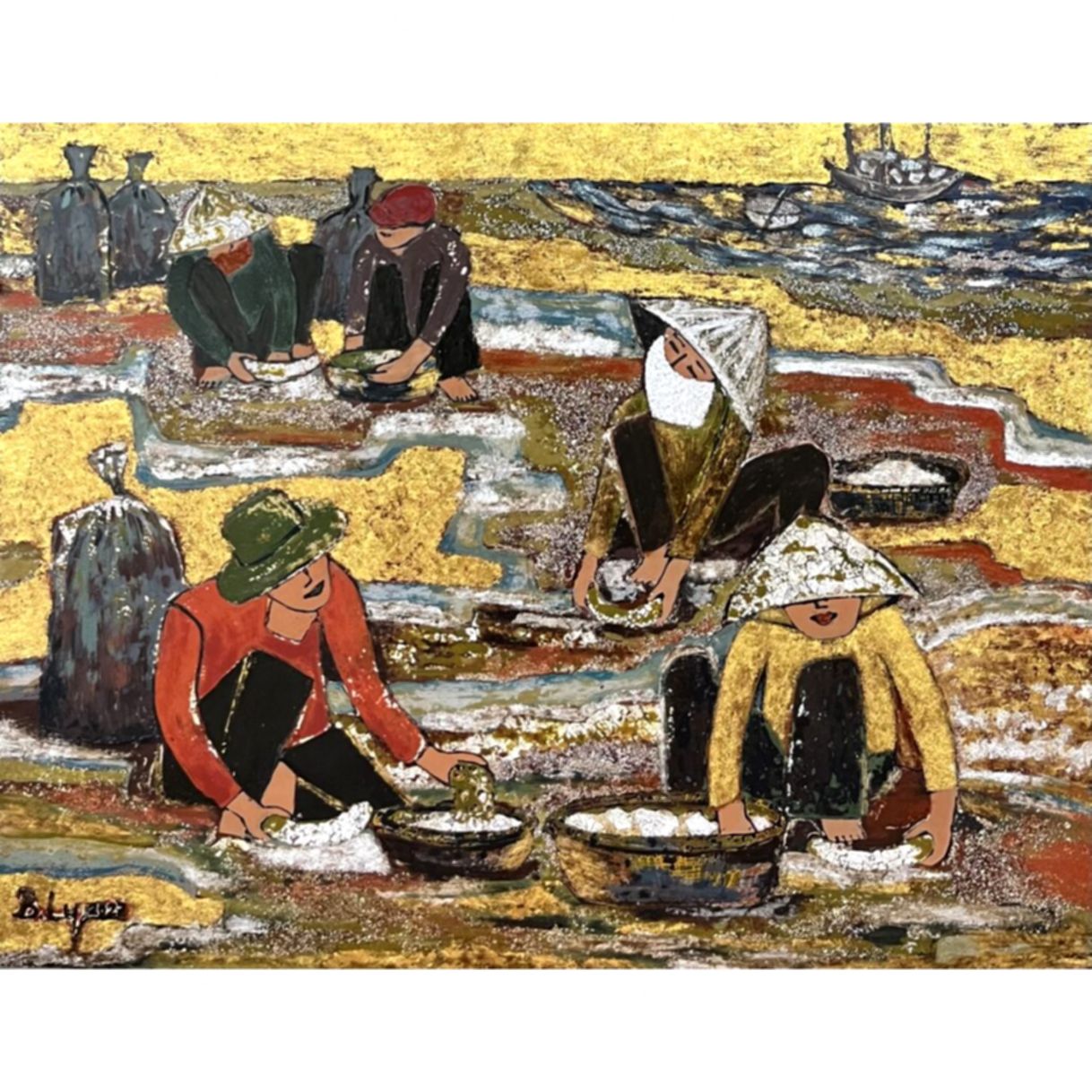 Tranh Sơn Mài Nước Cạn Độc Đáo Kích Thước 70x90cm 
