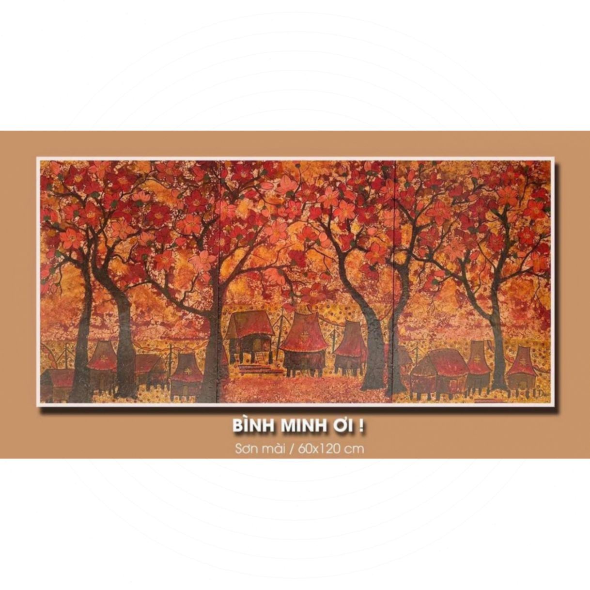 Tranh Sơn Mài Bình Minh Ơi 60x120cm Giấy Phép Họa Sĩ Độc Bản Nam 2020 