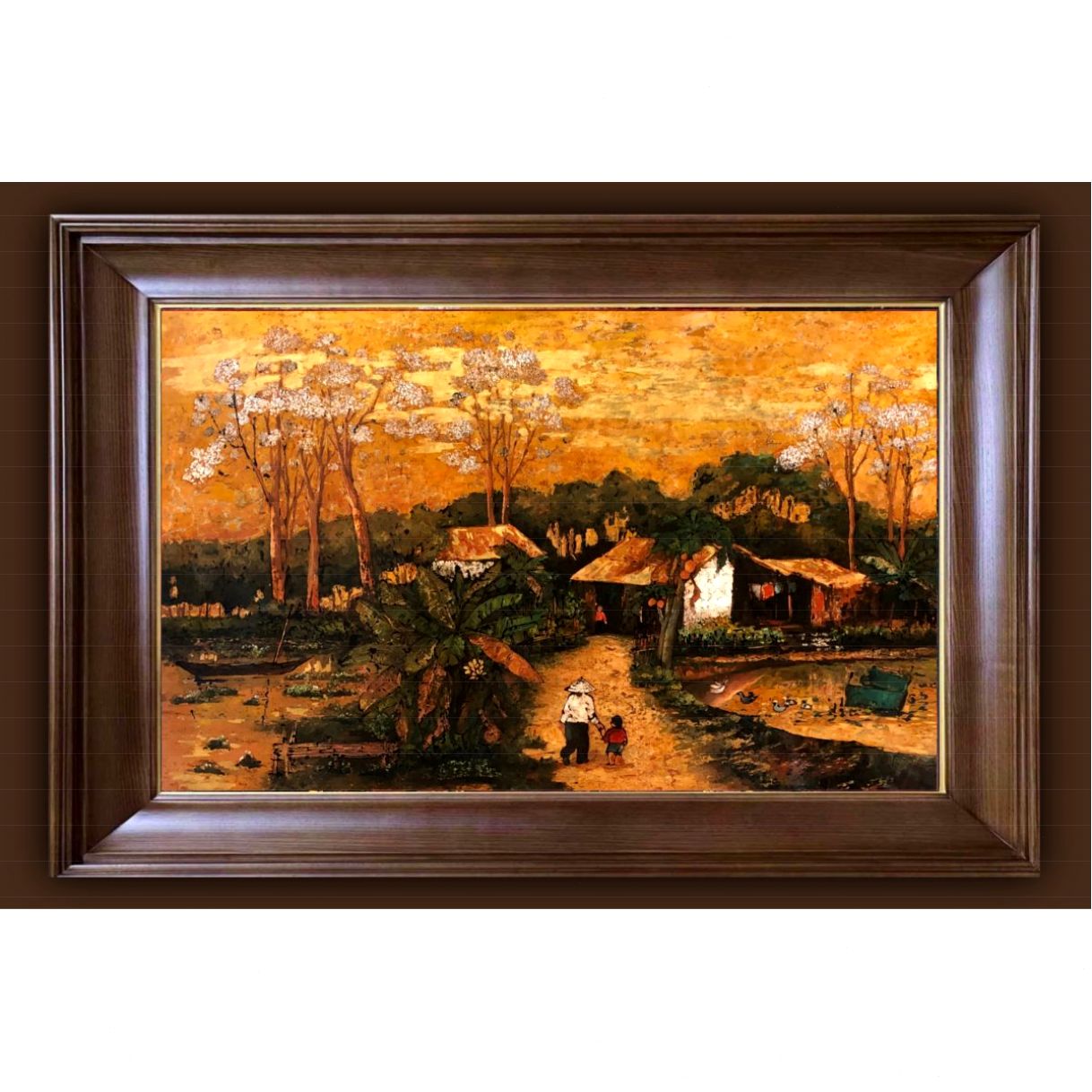 Tranh Sơn Mài Đường Về Kích Thước 80x120cm Sáng Tác 2024 