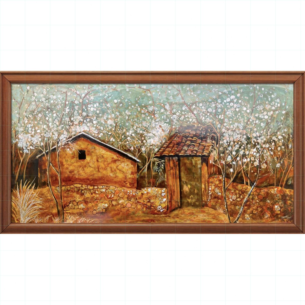 Tranh Sơn Mài Hương Sắc Núi Rừng Kích Thước 60x120cm 