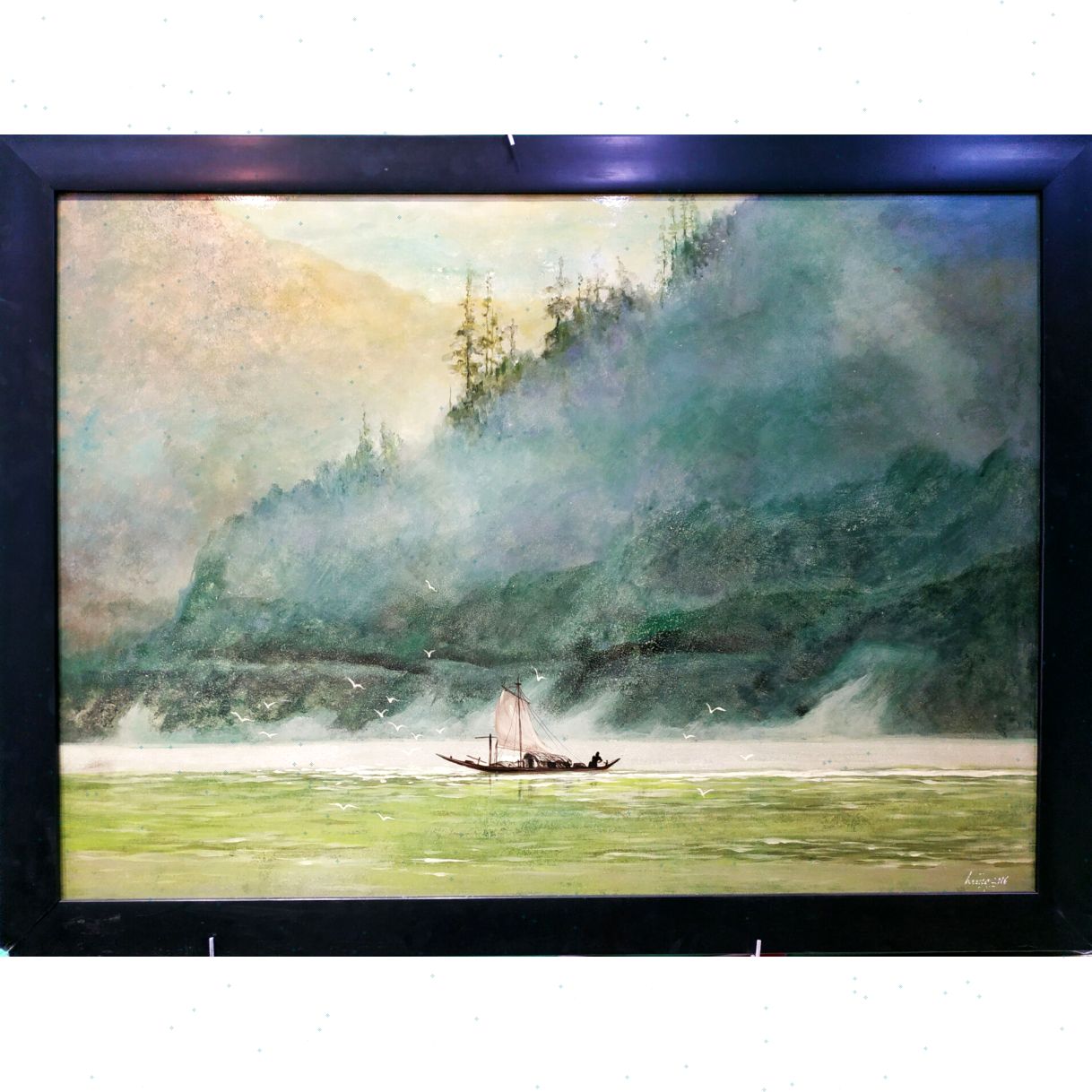Tranh Sơn Mài Hơi Thở Nho Quế 100x140cm Gỗ Bản Quyền Họa Sĩ 