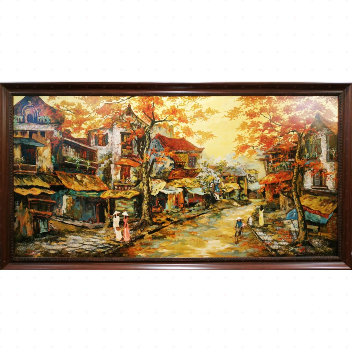 Tranh Sơn Mài Phố Cổ Sơn Mài Gỗ 120x240cm Sáng Tác Nổi Bật 