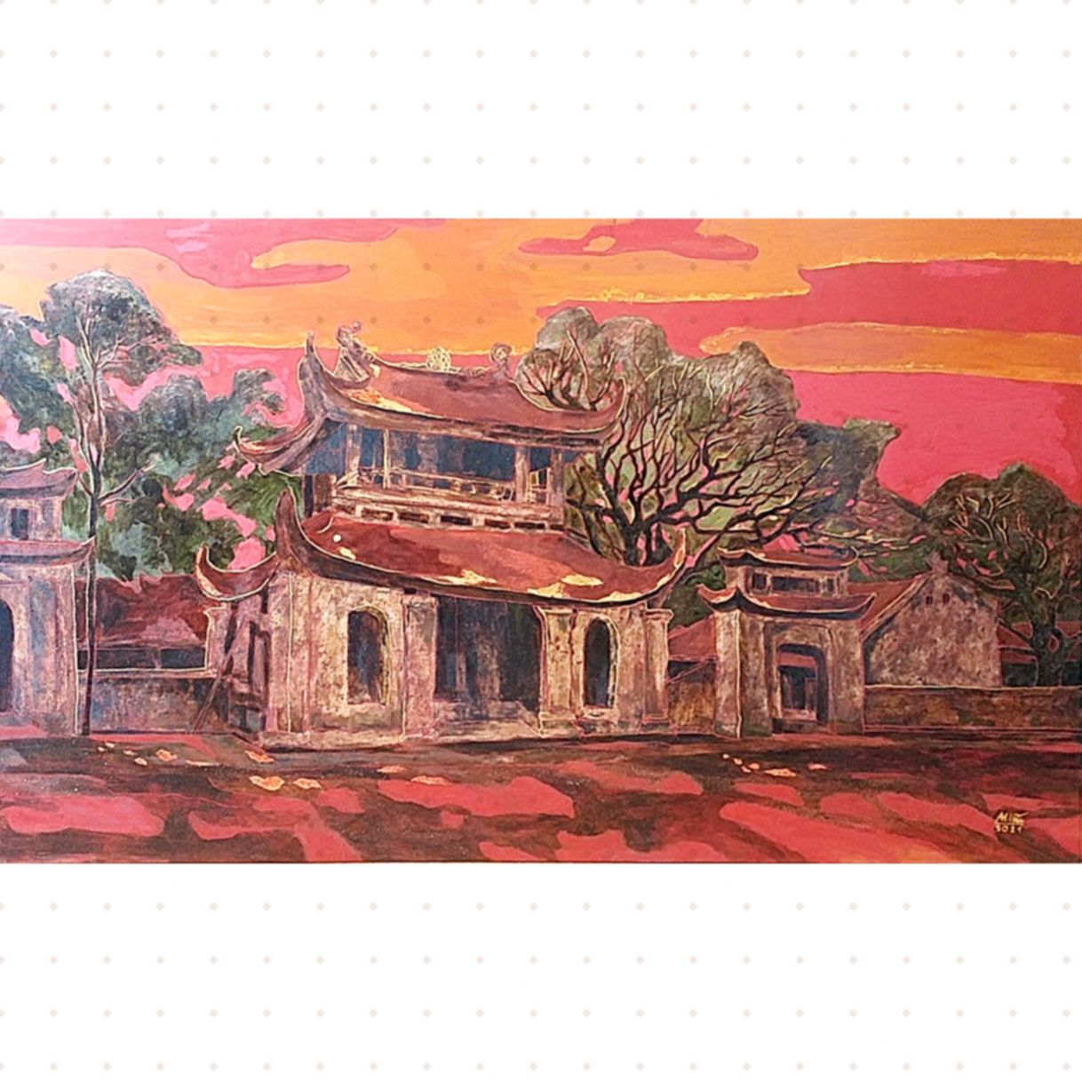 Tranh Sơn Mài Vang Vọng Truyền Thống 90x150cm Độc Bản Sáng Tác 