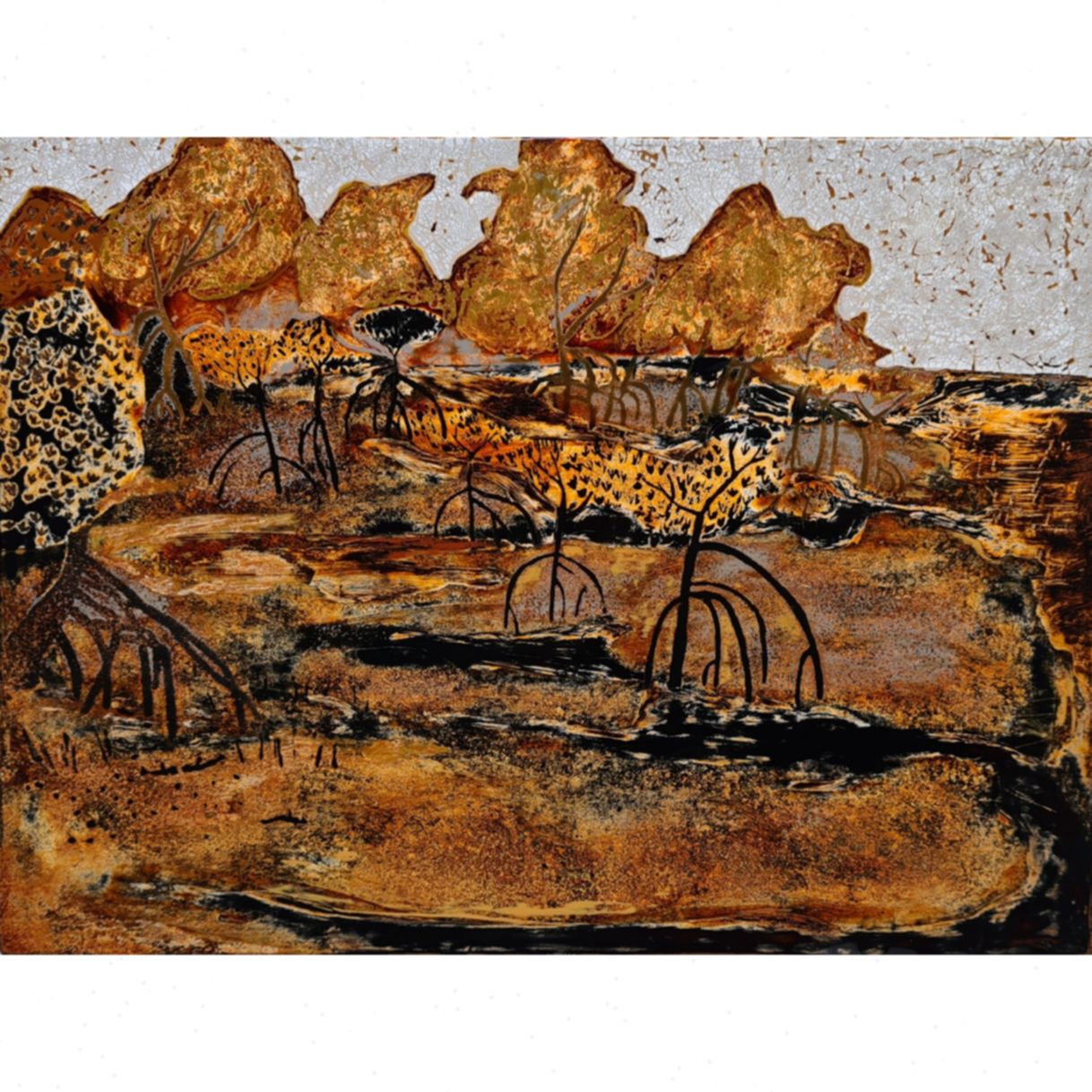 Tranh Sơn Mài Phong Cảnh Miền Tây Truyền Thống Kích Thước 30x40cm 