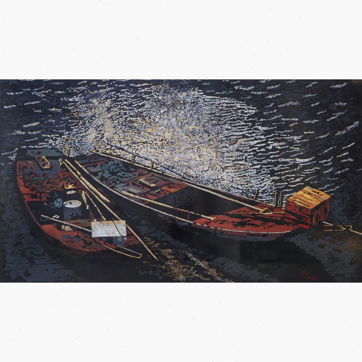 Tranh Phong Cảnh Tĩnh Lặng Sơn Mài 100x180cm Độc Bản Nghệ Thuật 