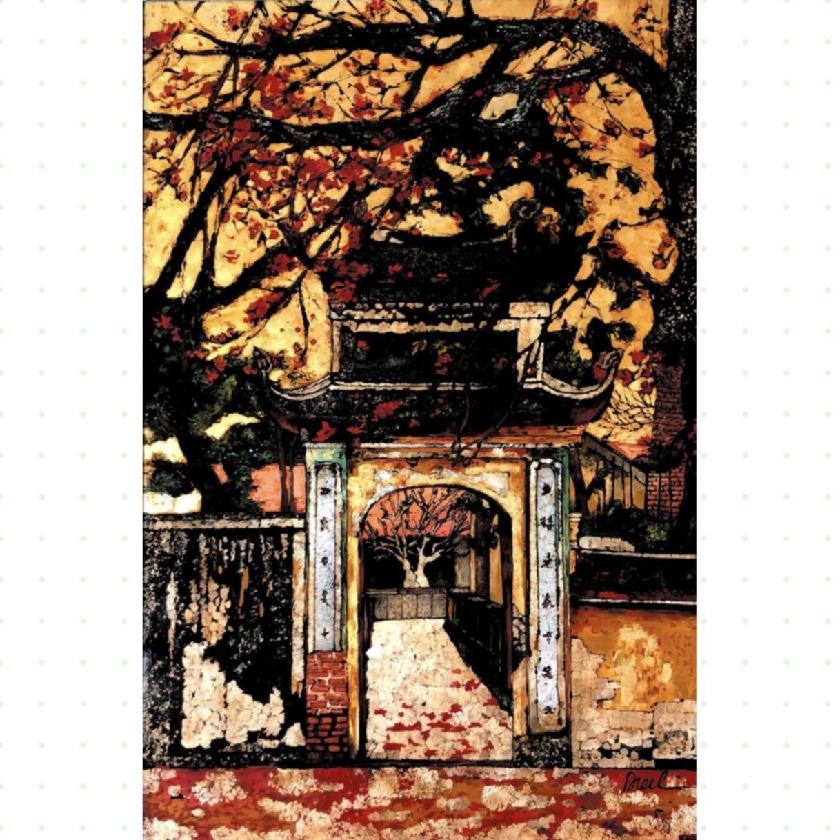 Tranh Sơn Mài Tháng 3 2023 Kích Thước Lớn 80x120cm Độc Bản 