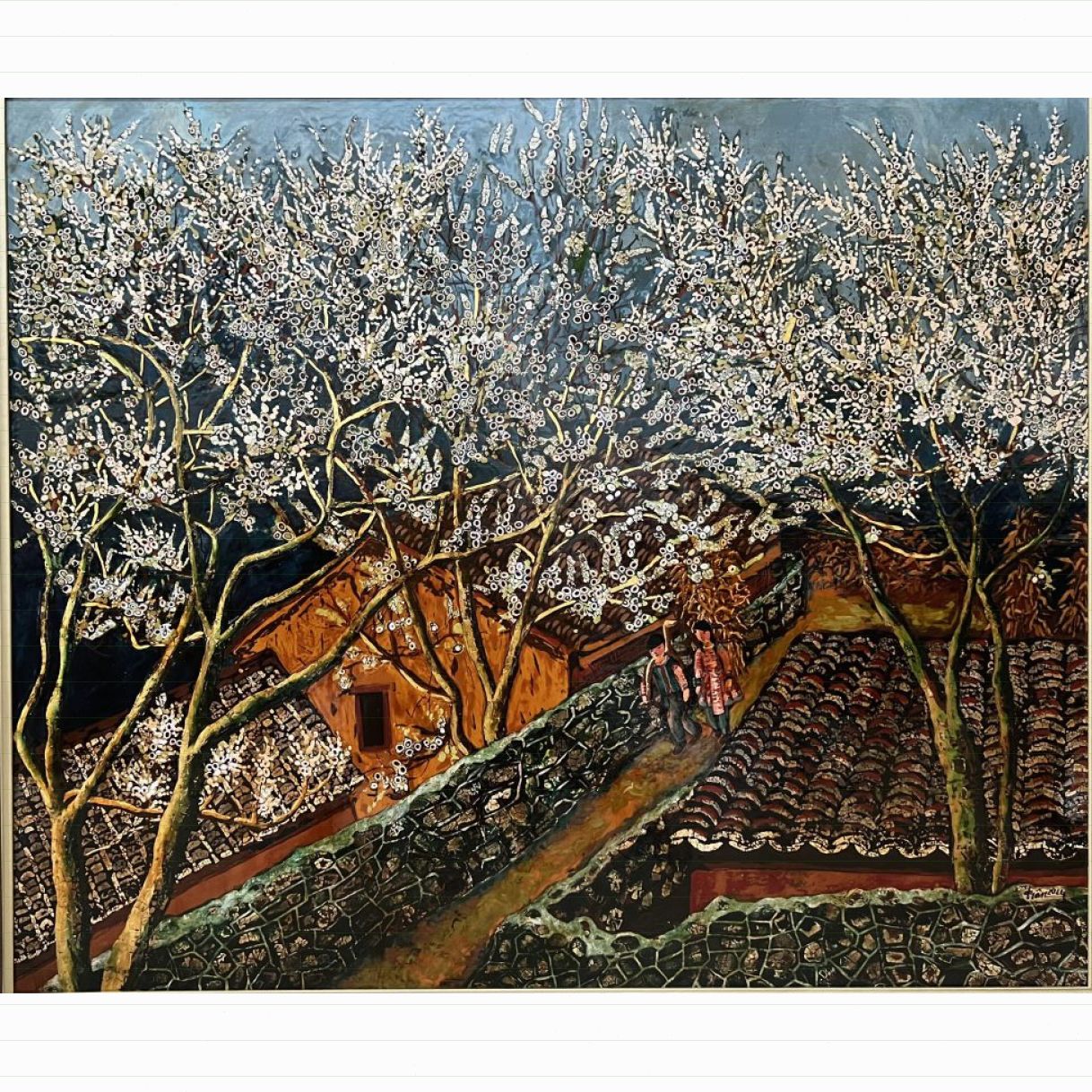Tranh Sơn Mài Miền Đá Nở Hoa 2 100x120cm Độc Bản Họa Sĩ 