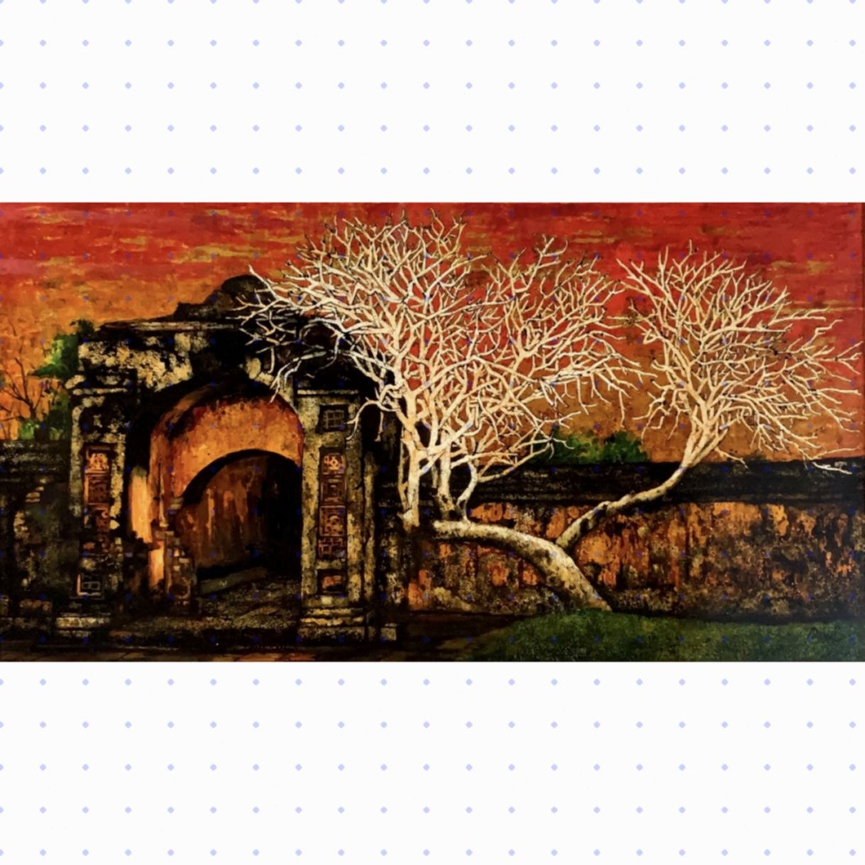 Tranh sơn mài hoài niệm 80x150cm độc quyền họa sĩ sáng tác 
