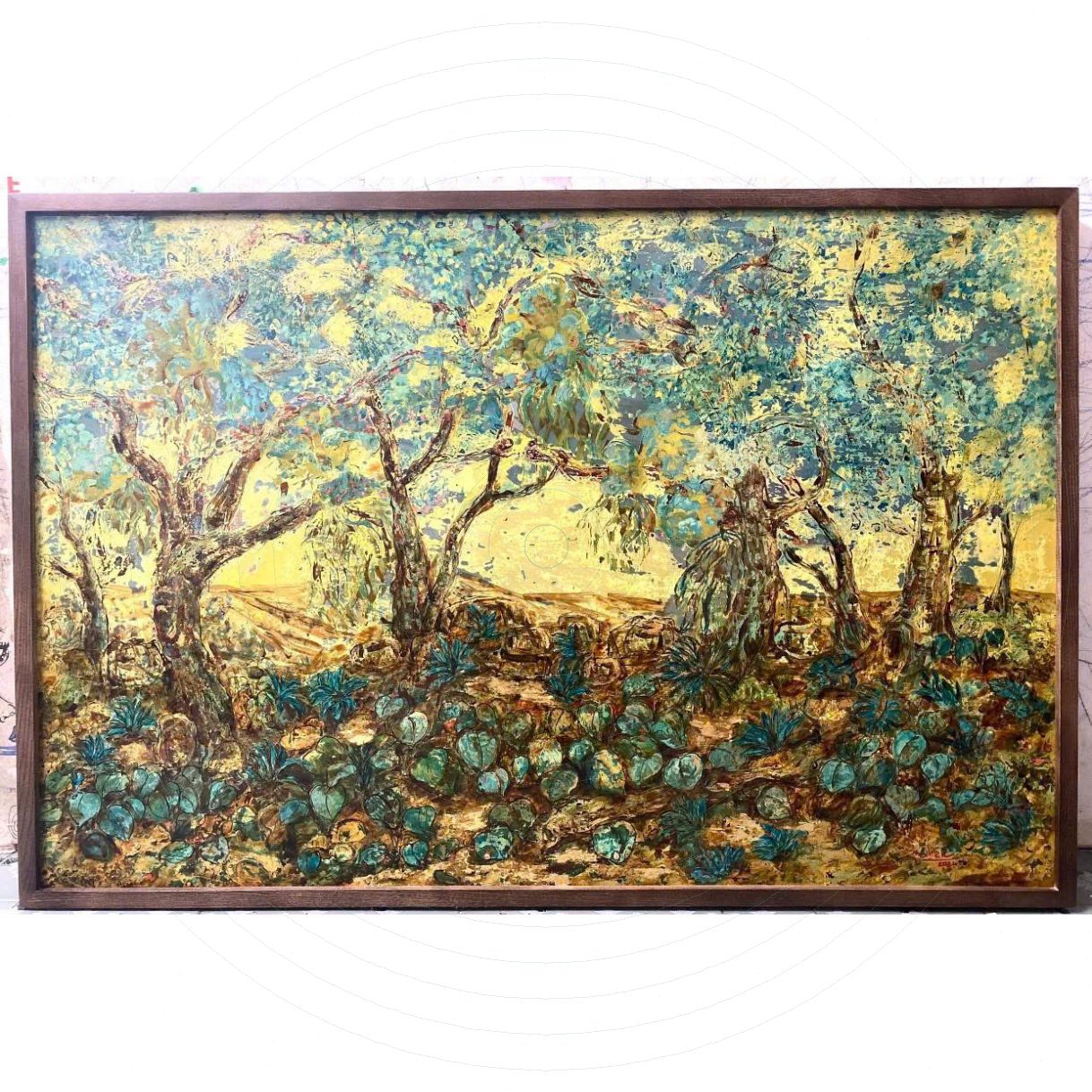 Tranh Sơn Mài Rừng Thu 80x120cm Độc Đáo 