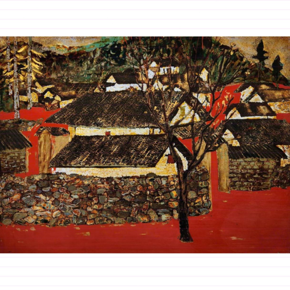 Tranh Sơn Mài Phong Cảnh Vào Bản 60x80cm Sáng Tác 2024 