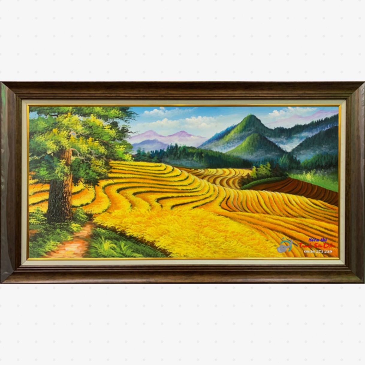 Tranh Phong Cảnh Ruộng Bậc Thang Sơn Dầu Canvas 135cm 
