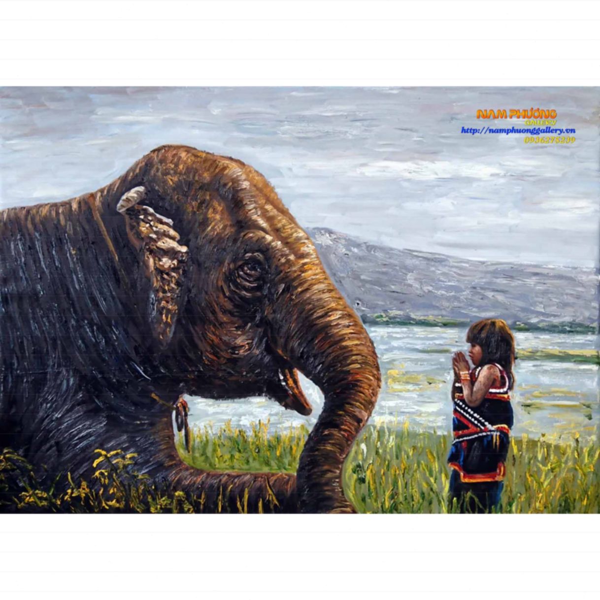 Tranh Phong Cảnh Miền Núi Sơn Dầu 80x60cm Handpainted Canvas 