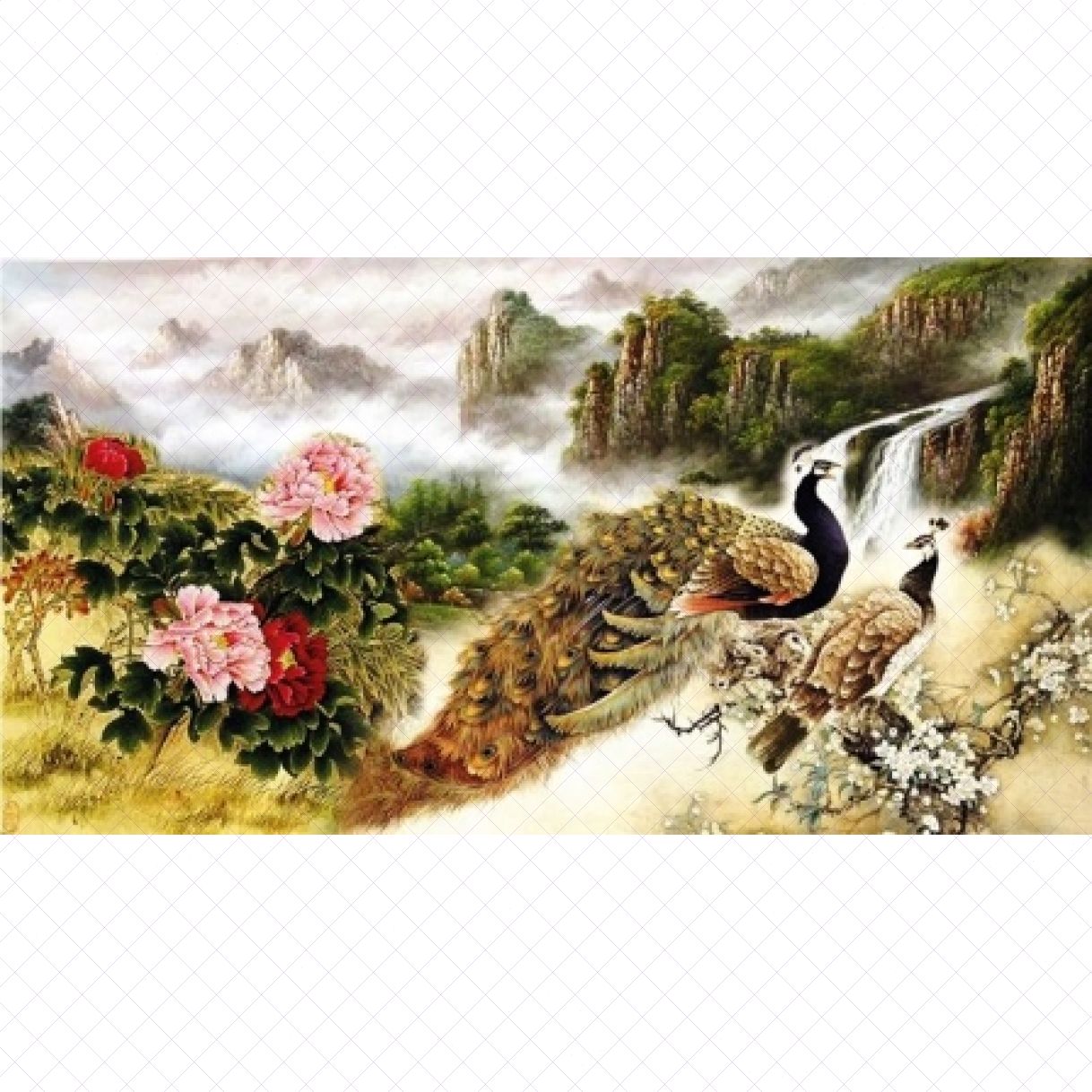 Tranh Phong Thủy Phong Cảnh Sơn Dầu Canvas Khung Gỗ Hàn Quốc 